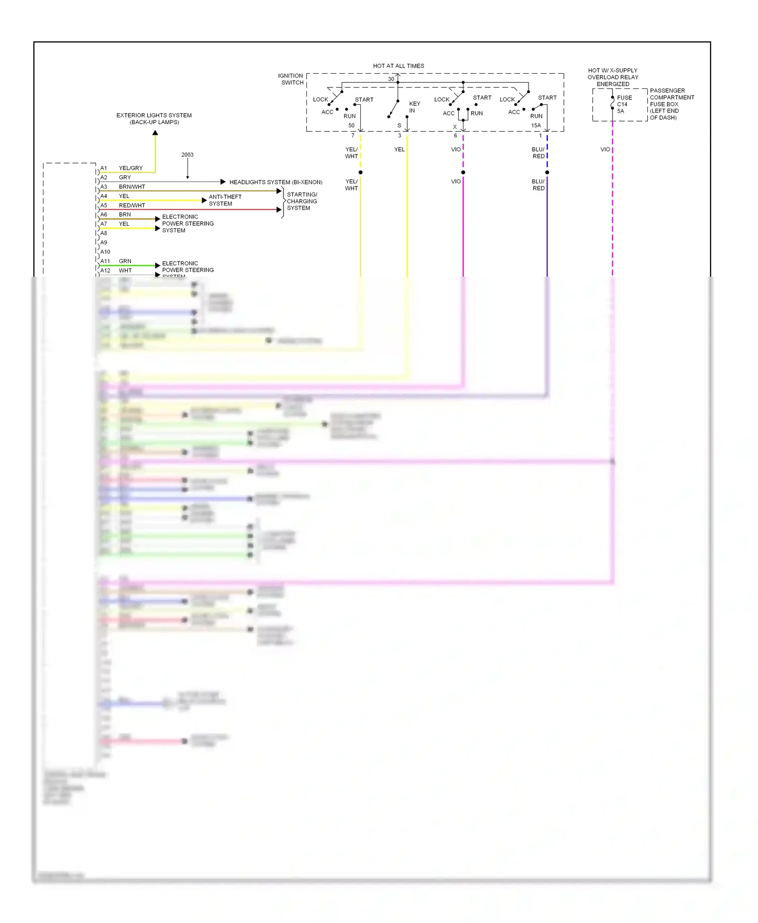 Wiring diagram electronic power steering system for Volvo S60 I (2000-2004) (1 of 1)