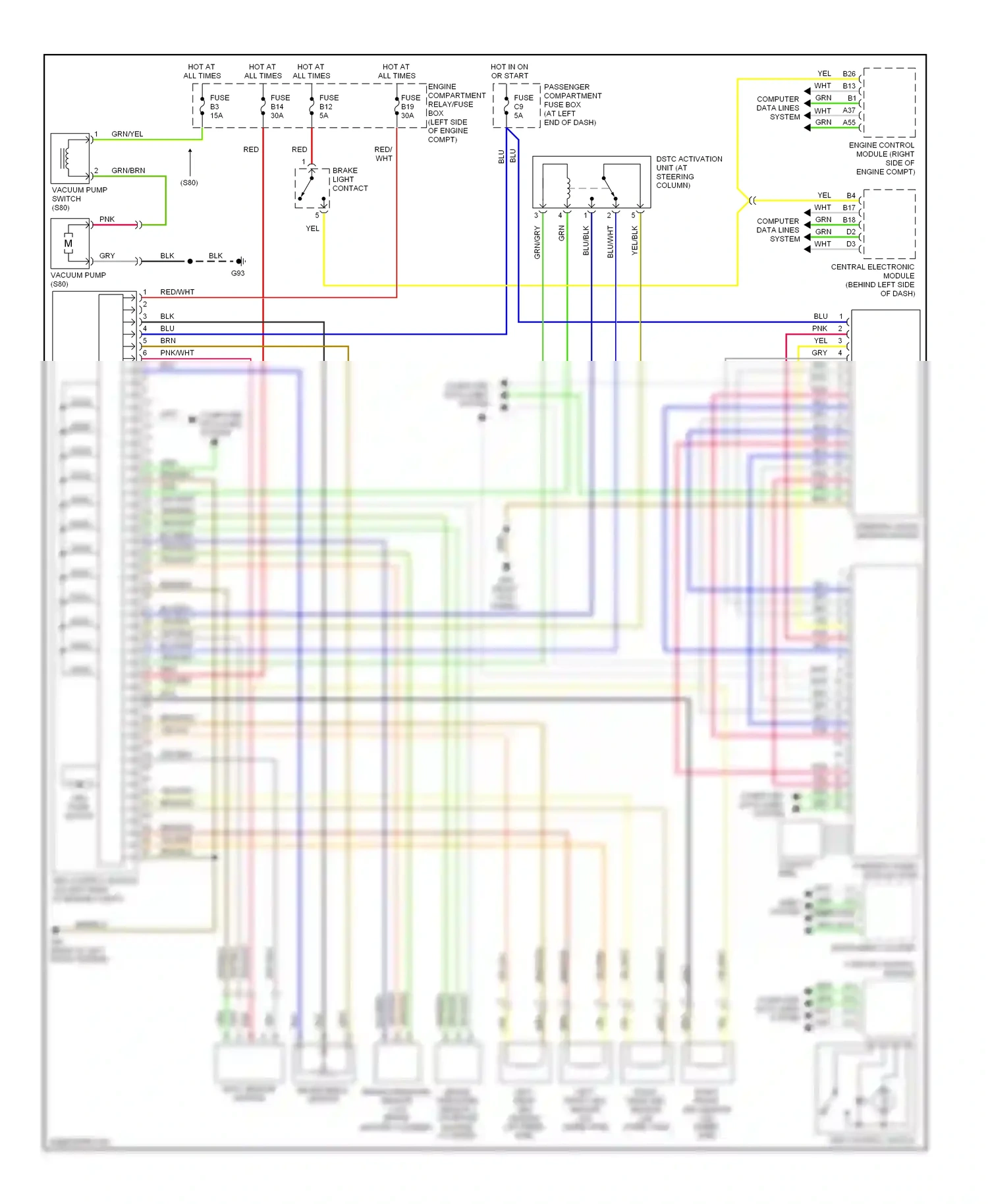 Volvo S60 I (2000-2004) engine control module (right side of engine compt) wiring diagram  (2 of 6)