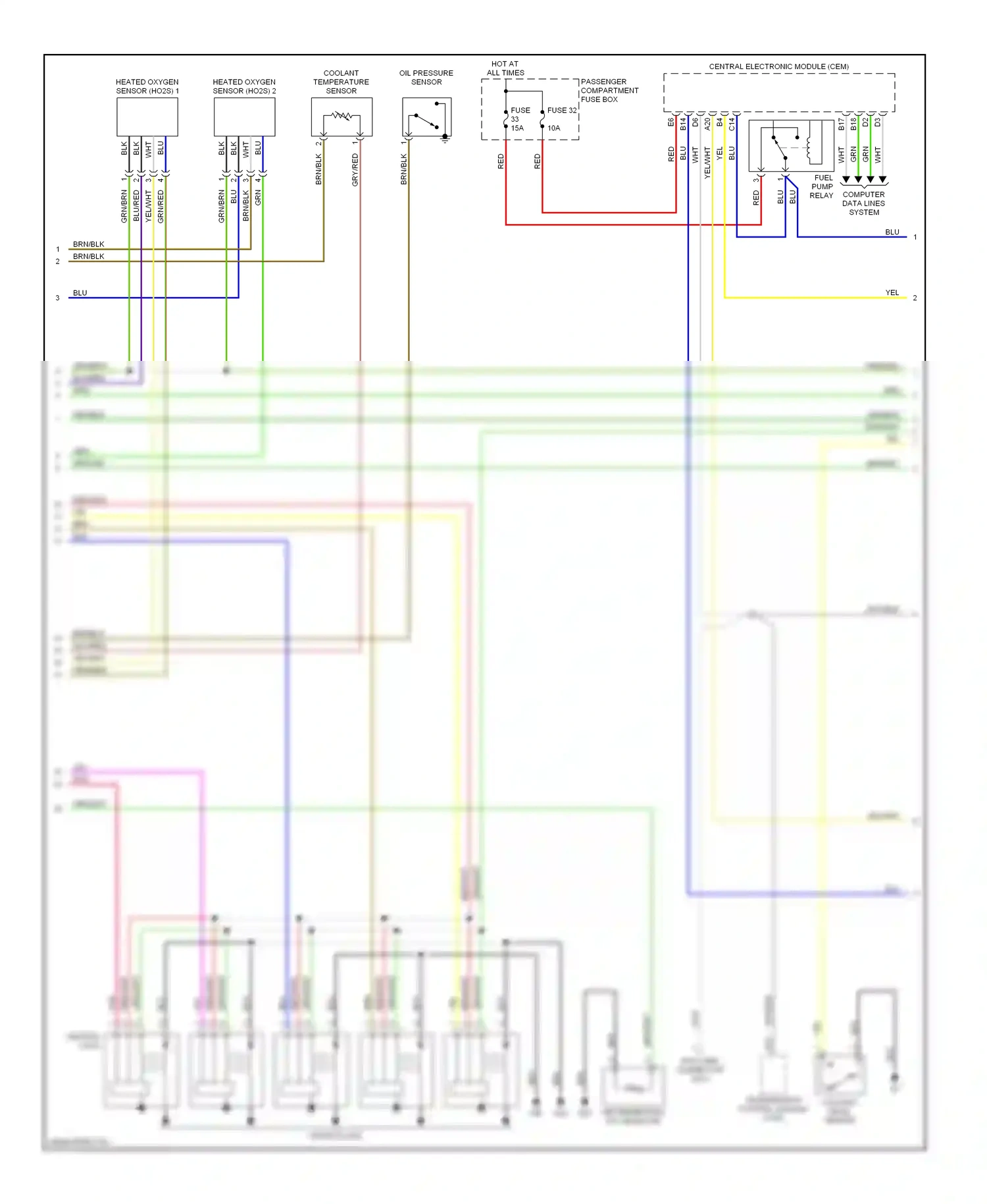 Wiring diagram heated oxygen for Volvo S60 I (2000-2004) (2 of 3)