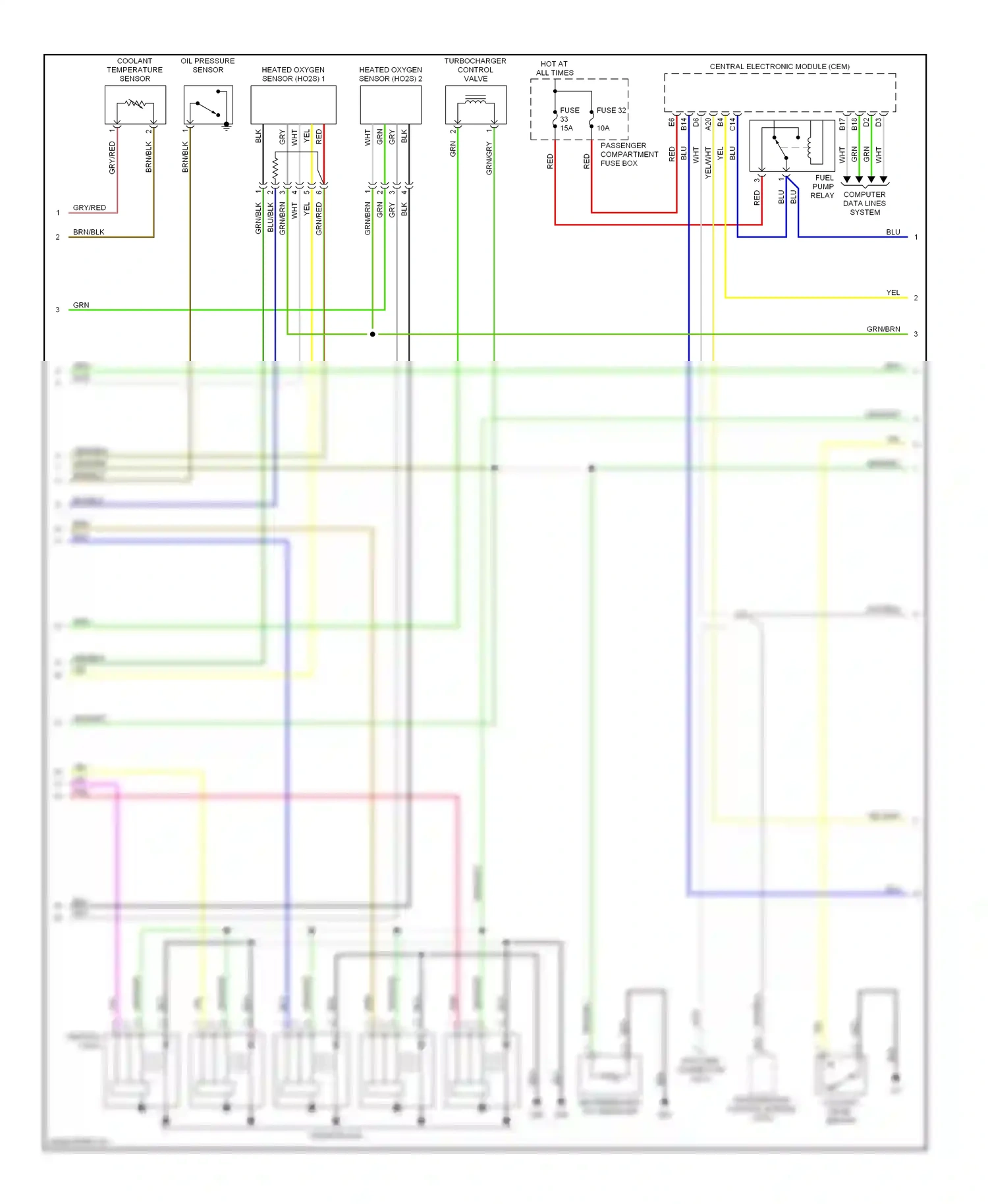Wiring diagram heated oxygen for Volvo S60 I (2000-2004) (1 of 3)