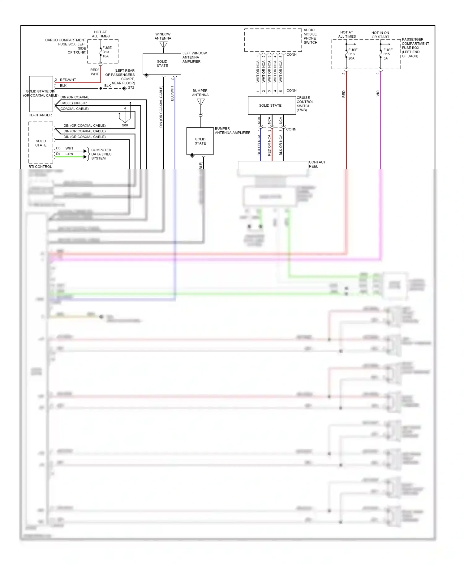 Wiring diagram left front tweeter for Volvo S60 I (2000-2004) (2 of 2)