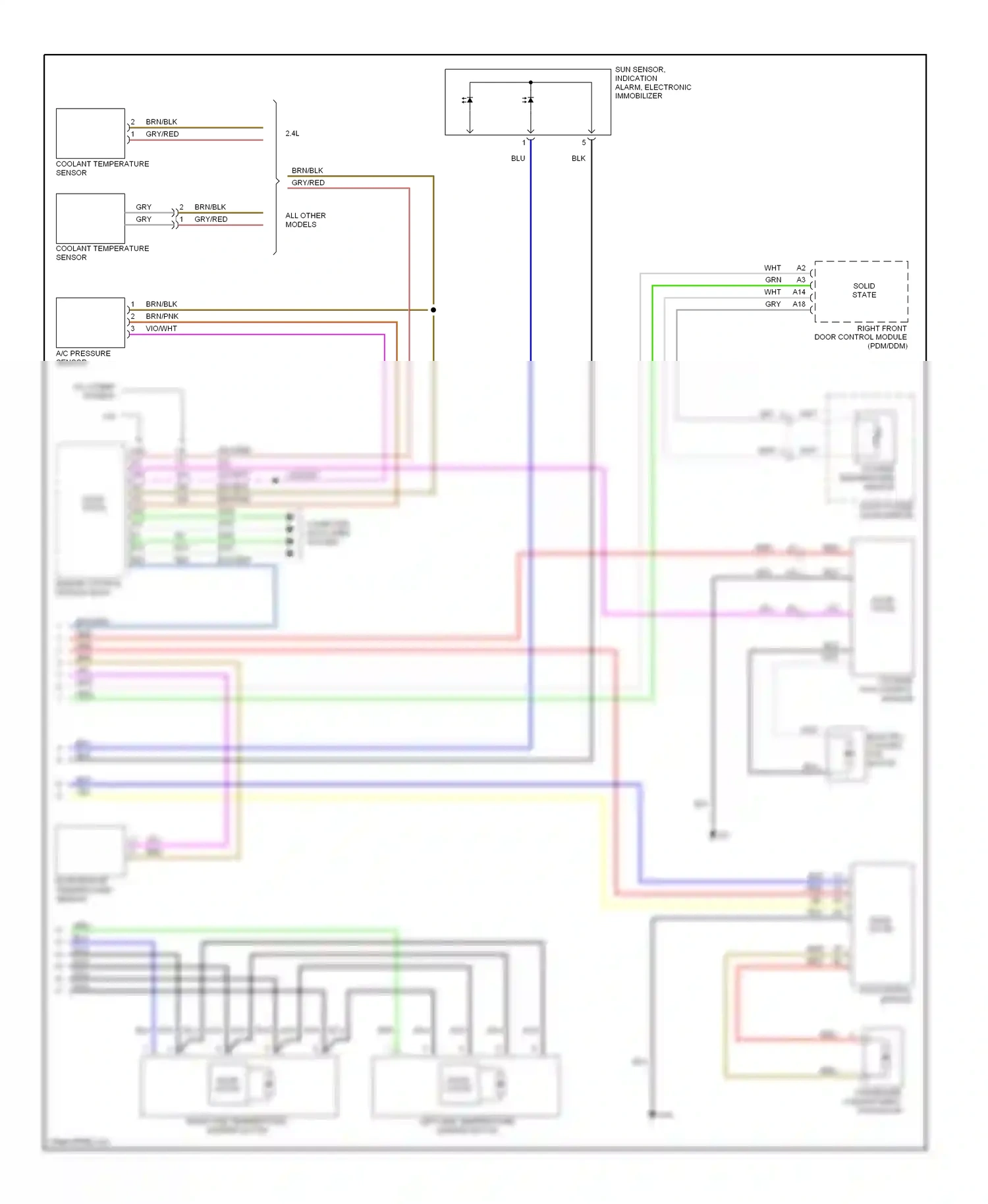 Wiring diagram left side temperature damper motor for Volvo S60 I (2000-2004) (1 of 2)
