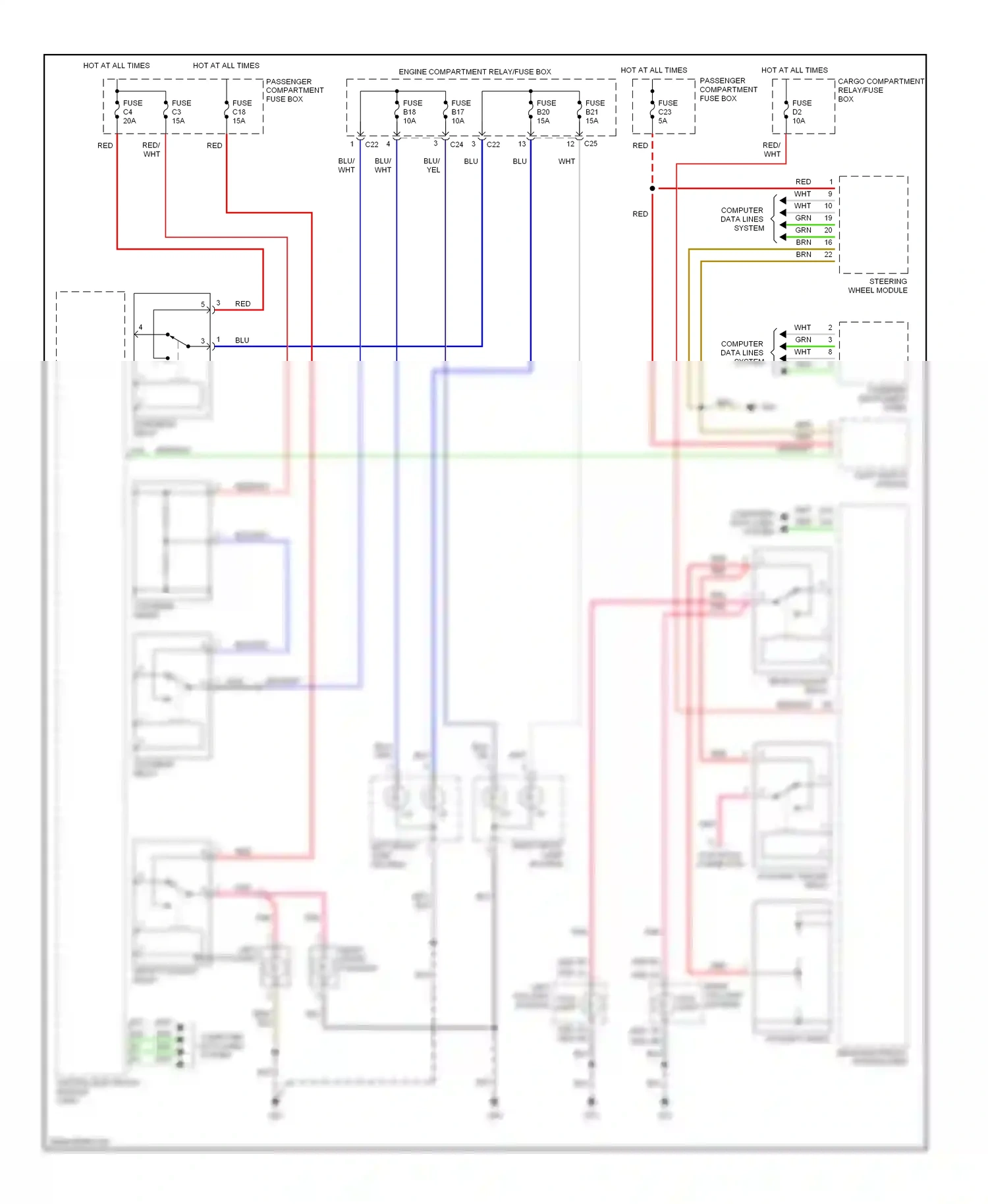 Wiring diagram low beam relay for Volvo S60 I (2000-2004) (3 of 4)