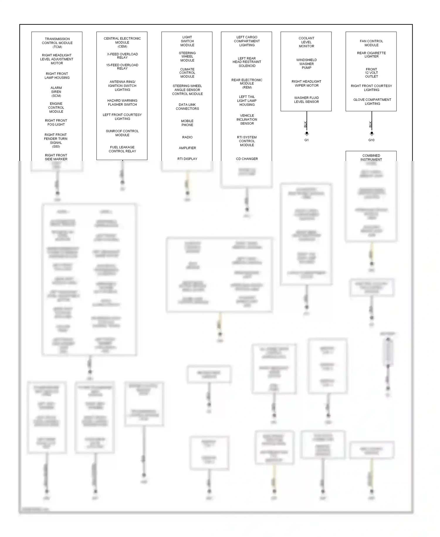 Wiring diagram rear cigarette lighter for Volvo S60 I (2000-2004) (2 of 2)