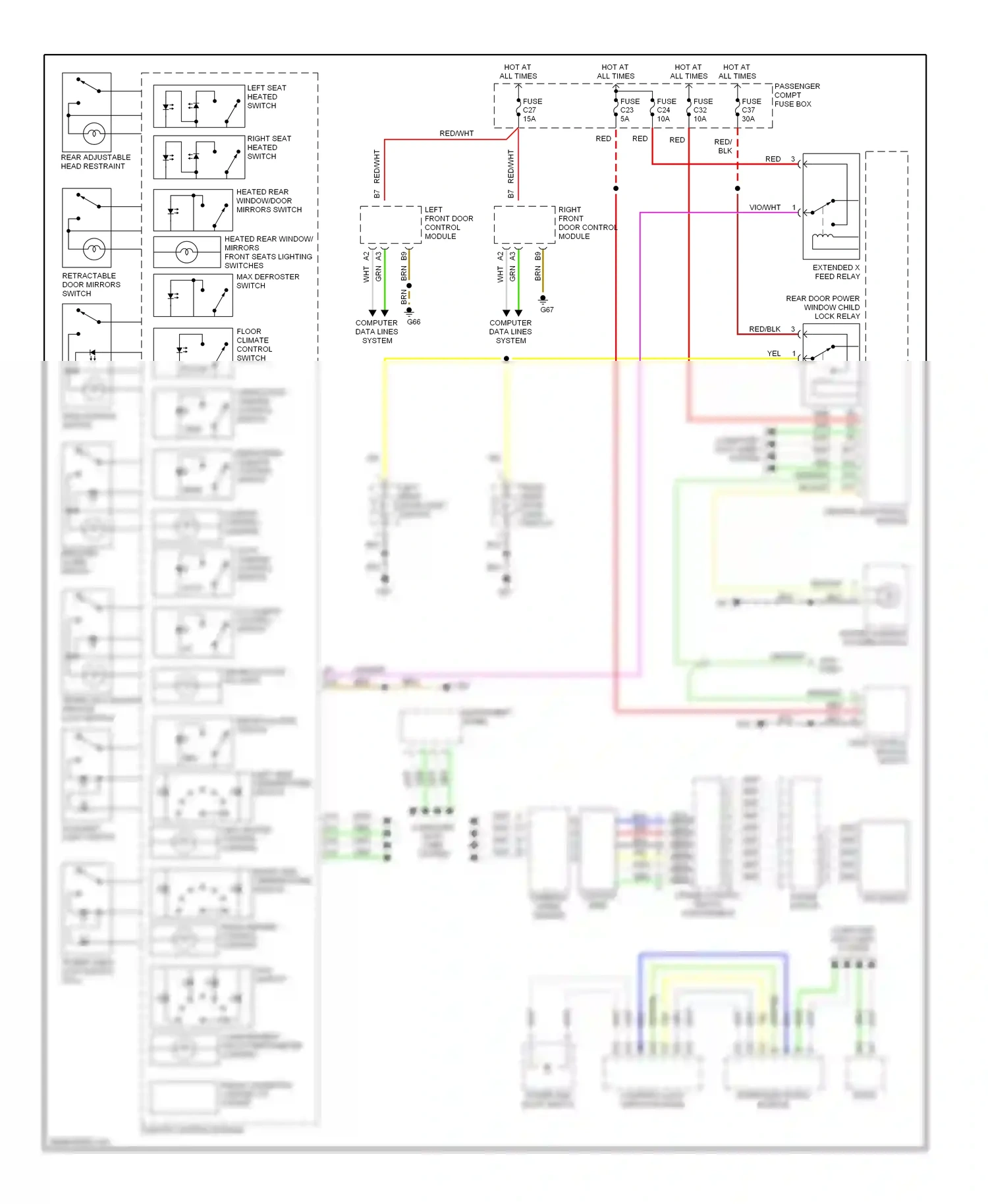Wiring diagram upper electronic module for Volvo S60 I (2000-2004) (2 of 4)