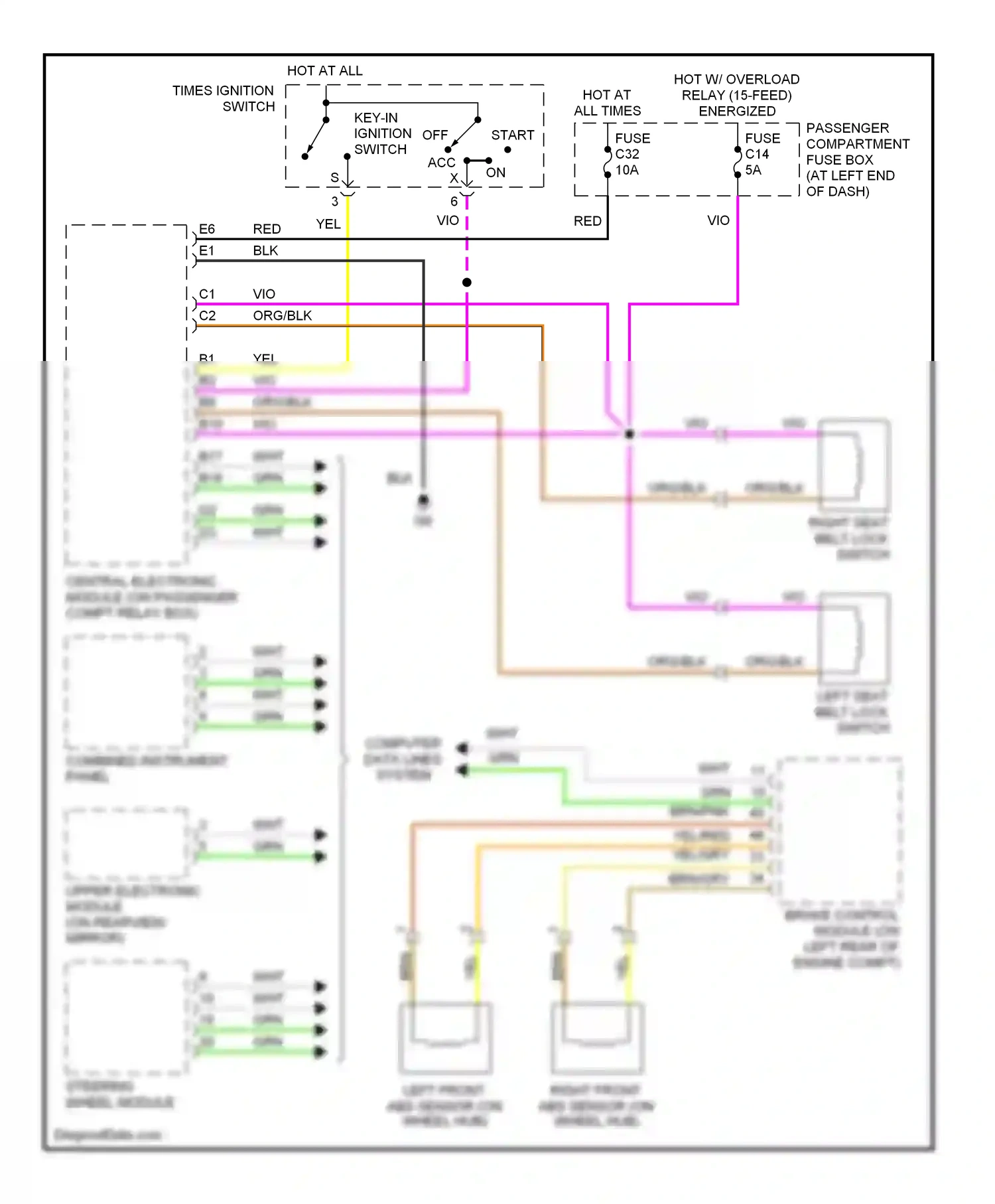 Wiring diagram yel/red for Volvo S60 I (2000-2004) (18 of 18)