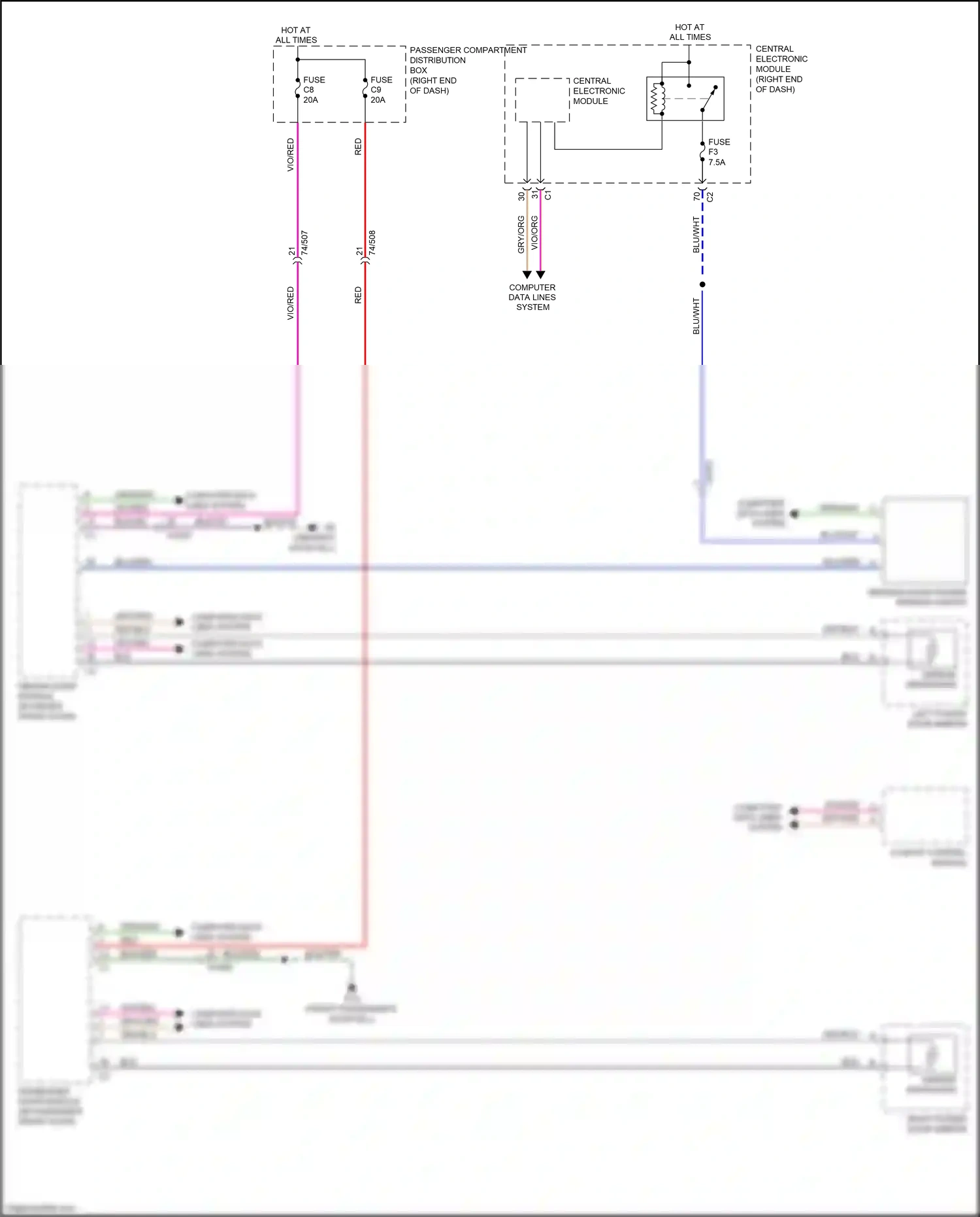 Wiring diagram blu/grn for Volvo S60 II facelift (2013-2018) (4 of 26)