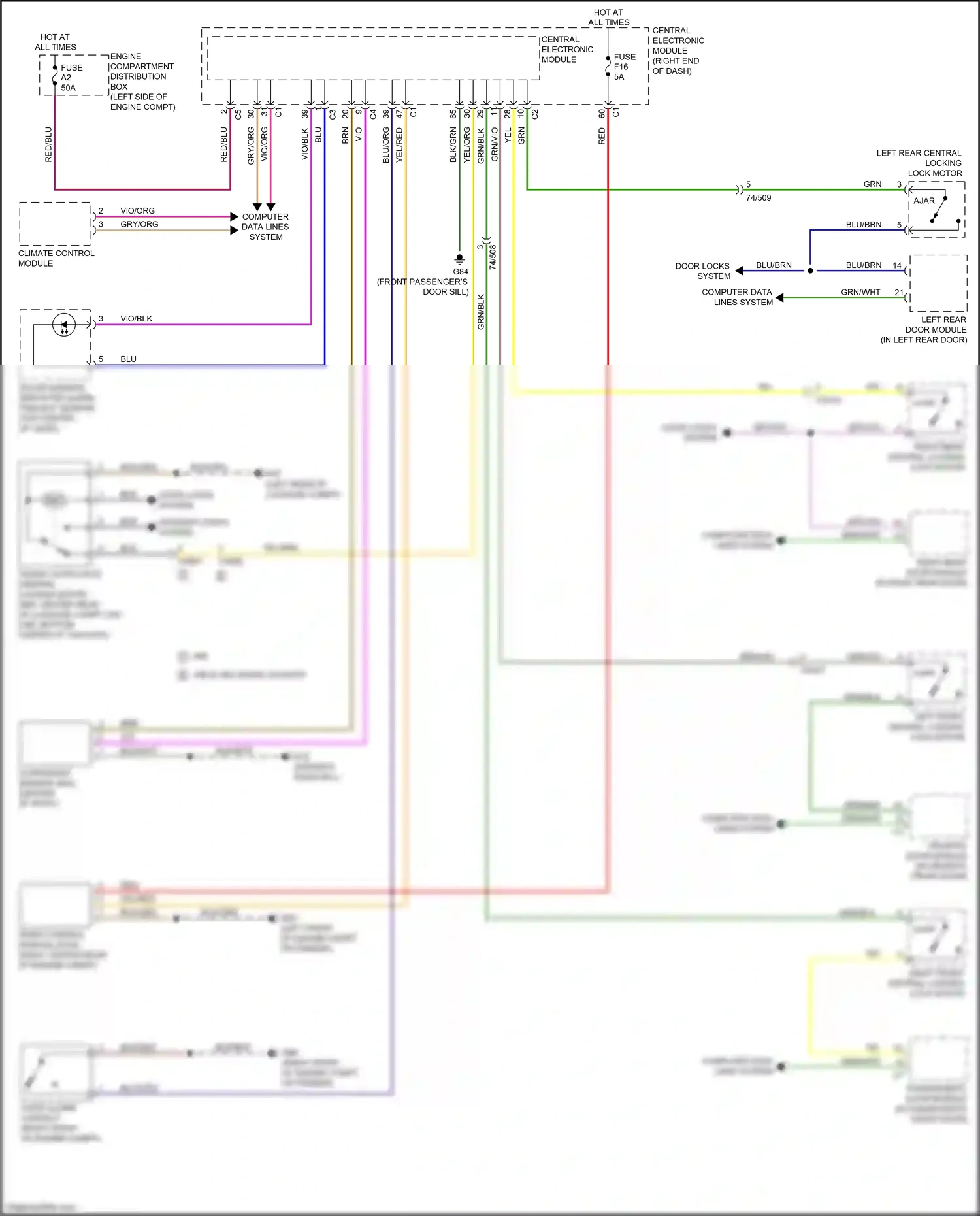 Wiring diagram central electronic module for Volvo S60 II facelift (2013-2018) (22 of 31)