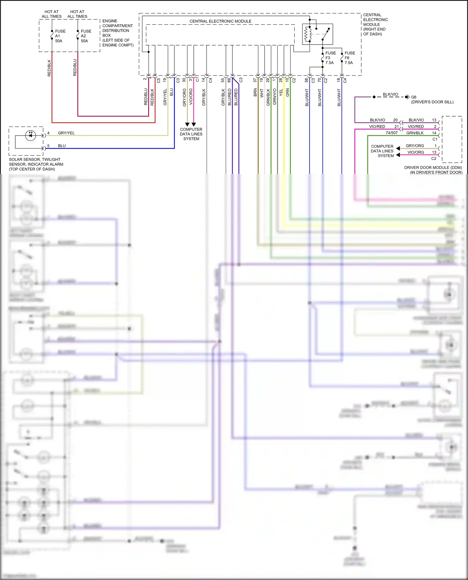 Wiring diagram driver side front courtesy lighting for Volvo S60 II facelift (2013-2018) (1 of 1)