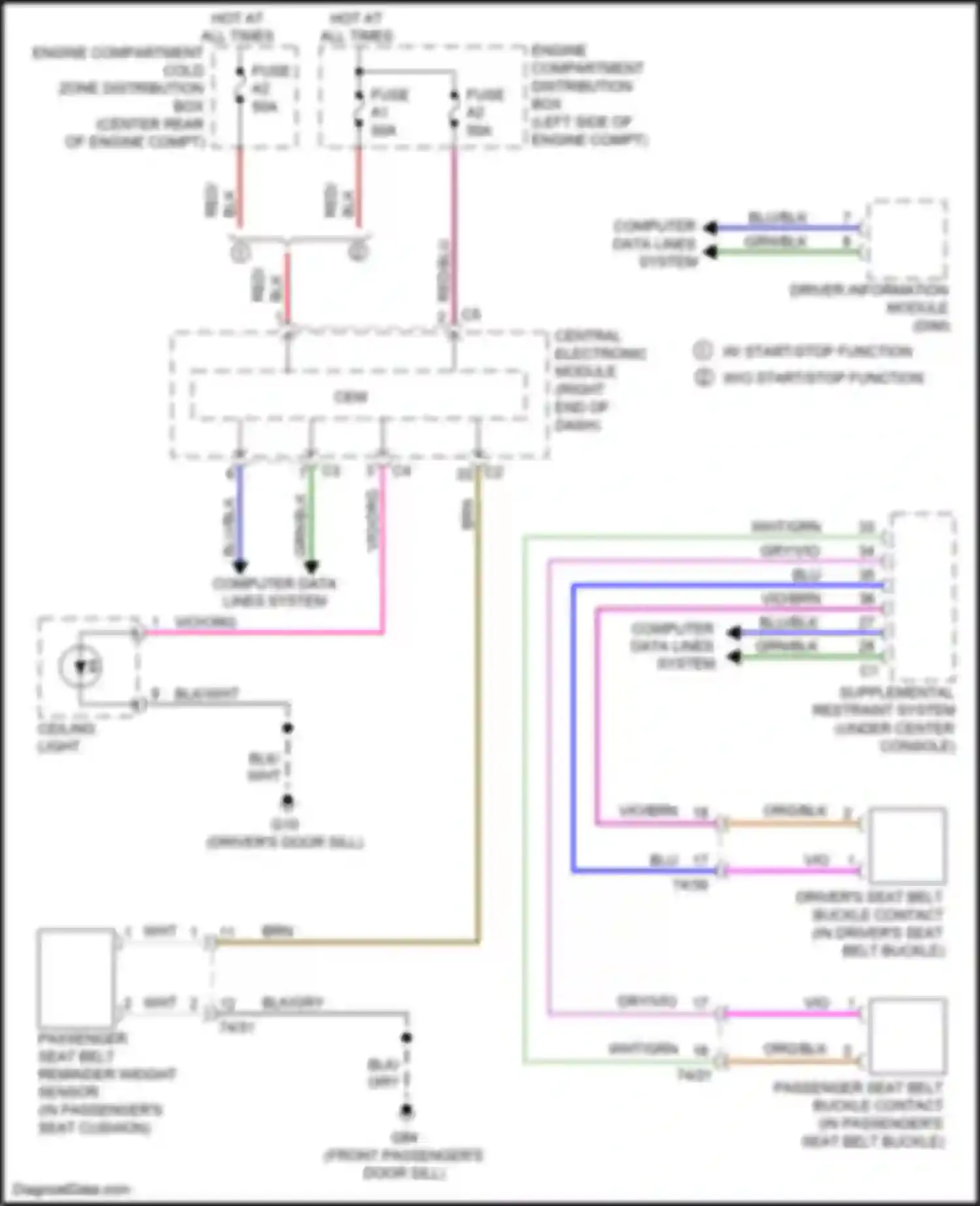 Wiring diagram engine compartment cold zone distribution box for Volvo S60 II facelift (2013-2018) (4 of 6)