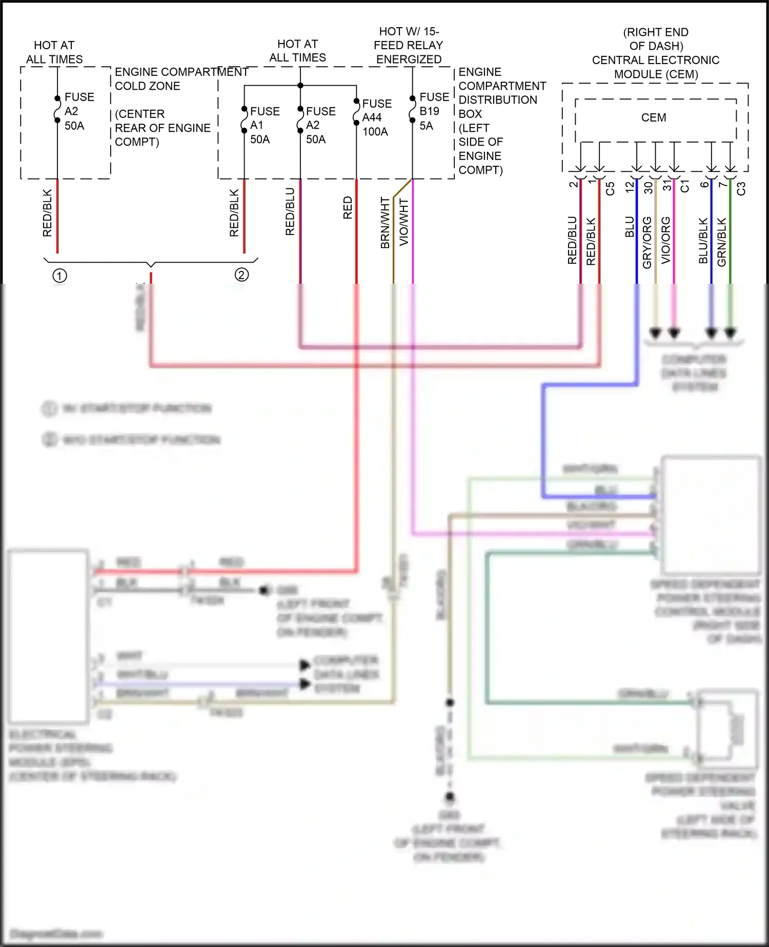 Wiring diagram engine compartment cold zone for Volvo S60 II facelift (2013-2018) (3 of 9)