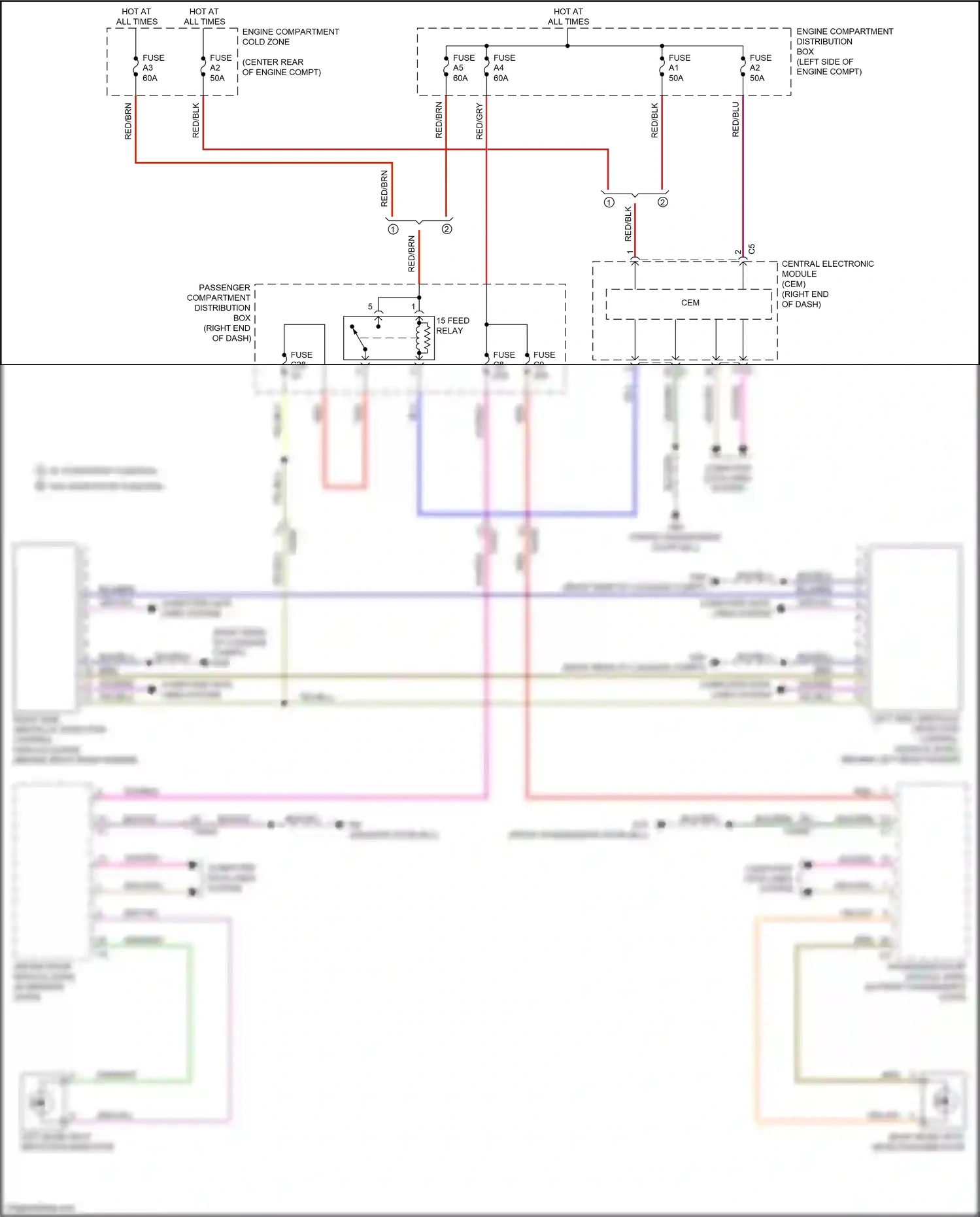 Wiring diagram engine compartment cold zone for Volvo S60 II facelift (2013-2018) (1 of 9)
