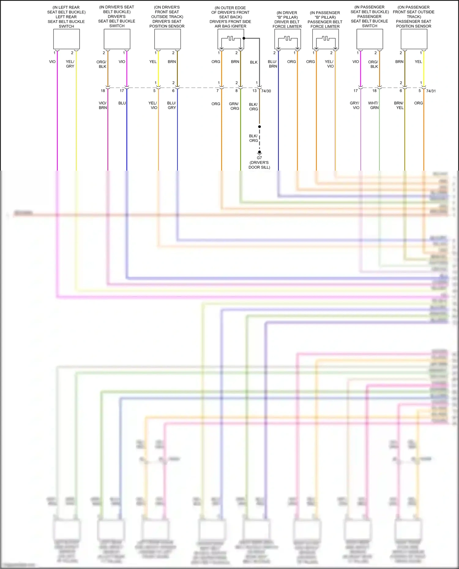 Volvo S60 II facelift (2013-2018) left b-post side impact sensor wiring diagram  (1 of 1)