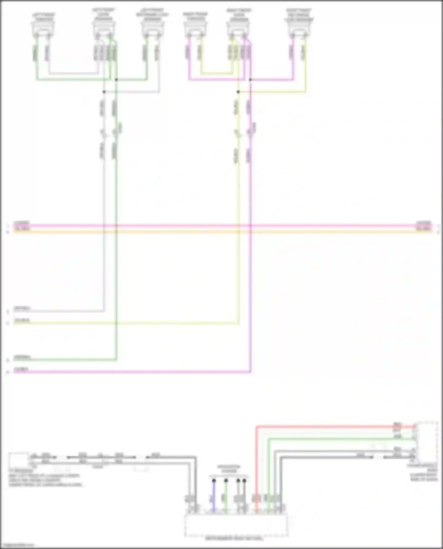 Wiring diagram left front door speaker for Volvo S60 II facelift (2013-2018) (3 of 3)