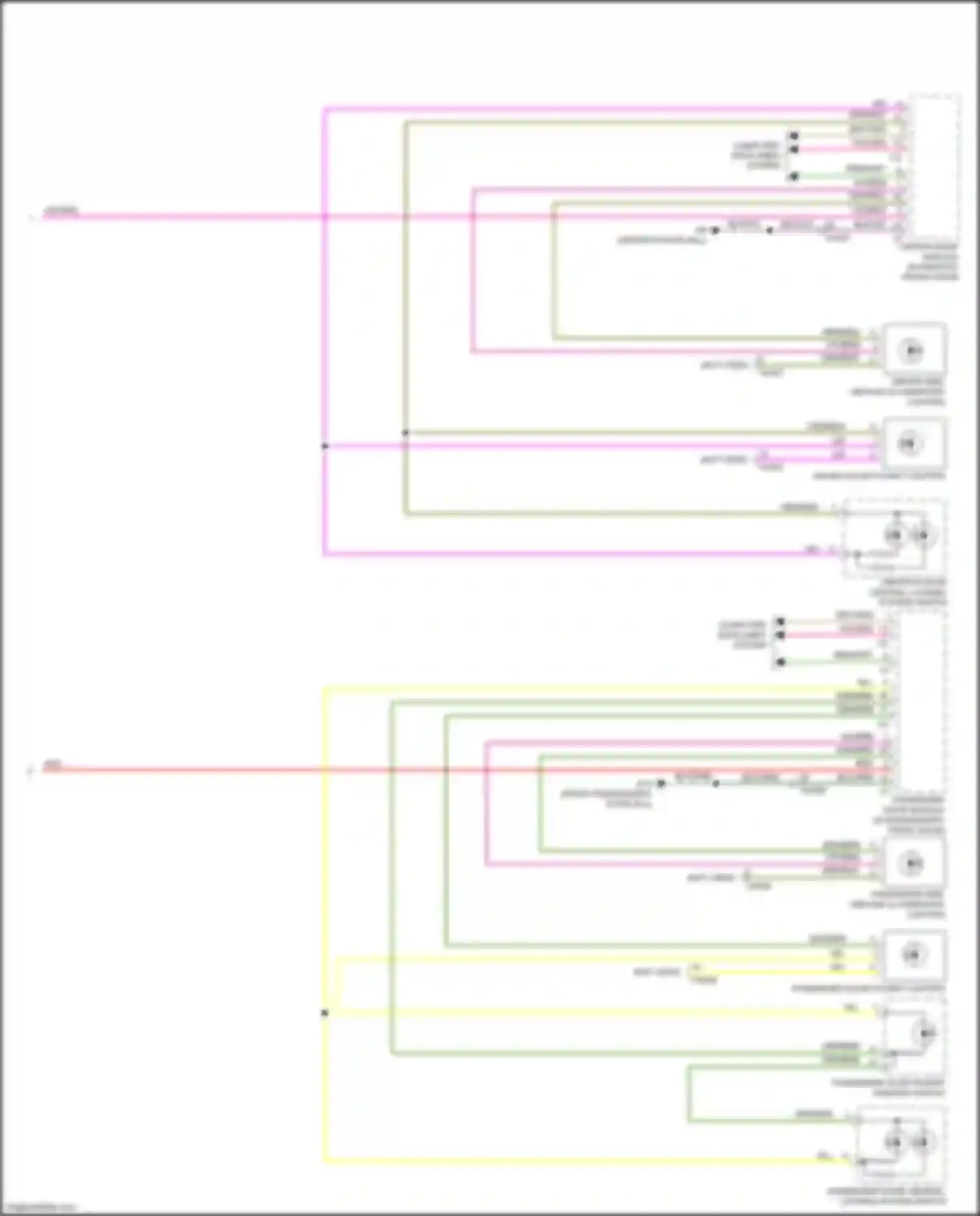 Wiring diagram passenger door module for Volvo S60 II facelift (2013-2018) (3 of 4)