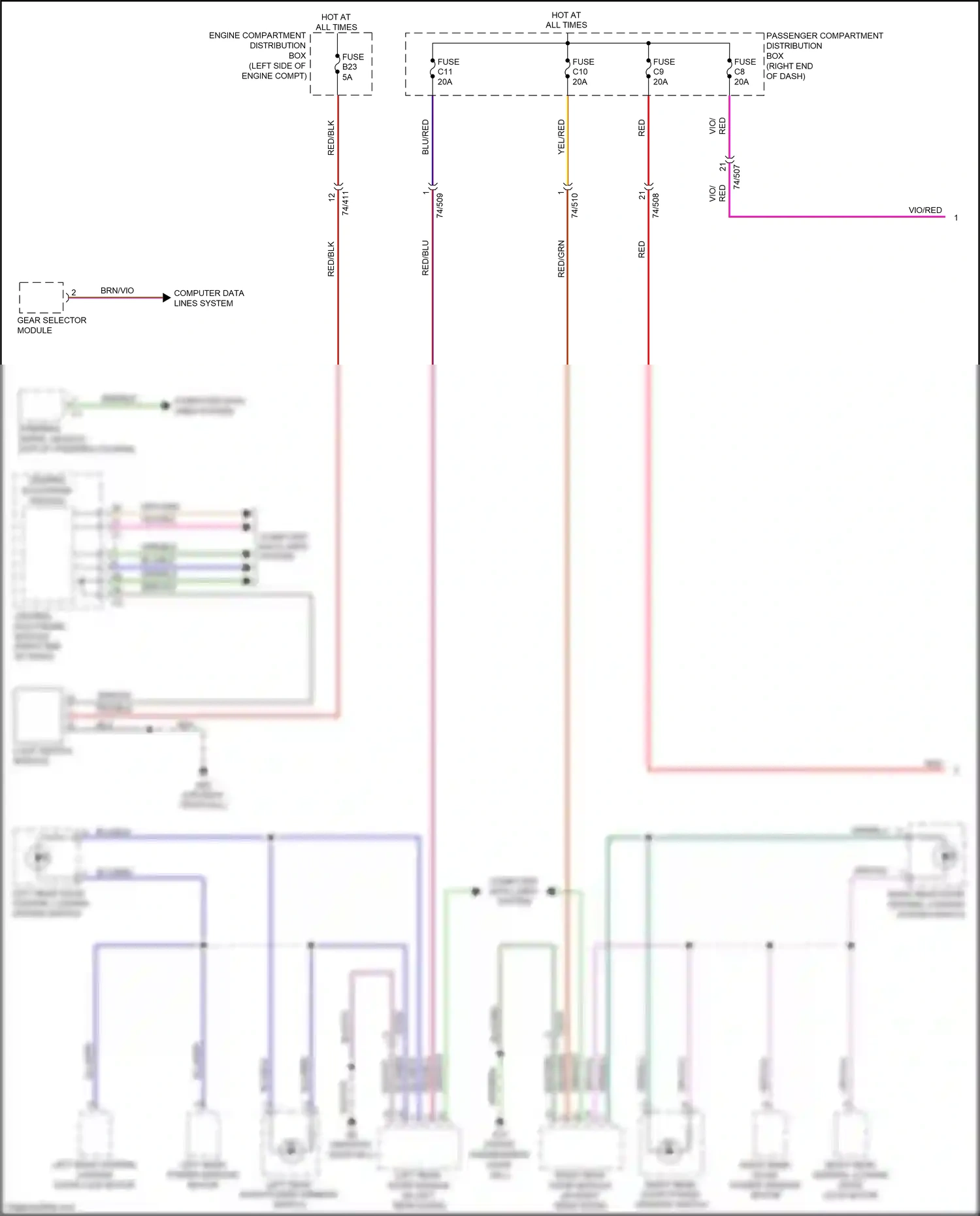 Wiring diagram red/blu for Volvo S60 II facelift (2013-2018) (5 of 34)