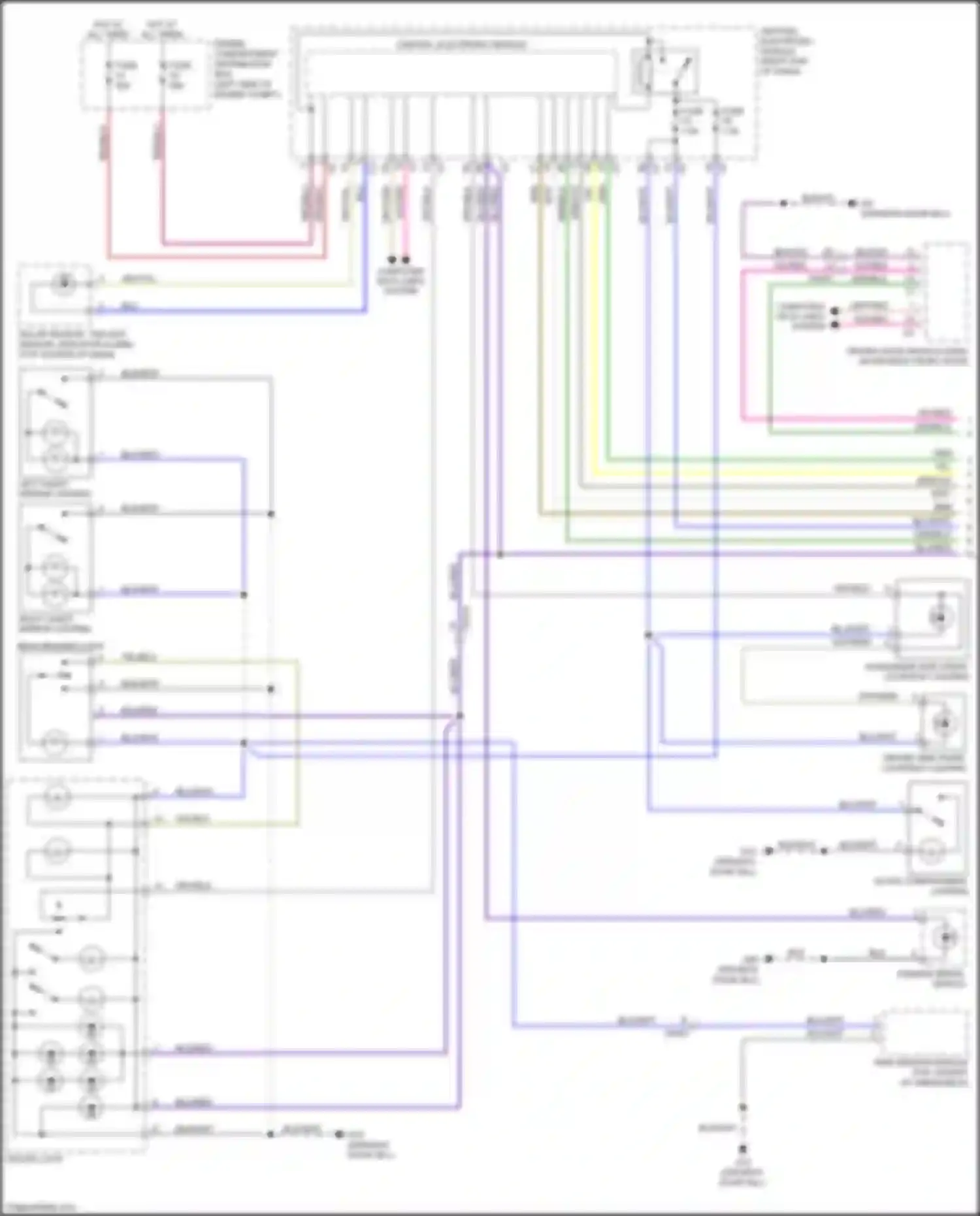 Wiring diagram solar sensor, twilight sensor, indicator alarm for Volvo S60 II facelift (2013-2018) (2 of 3)