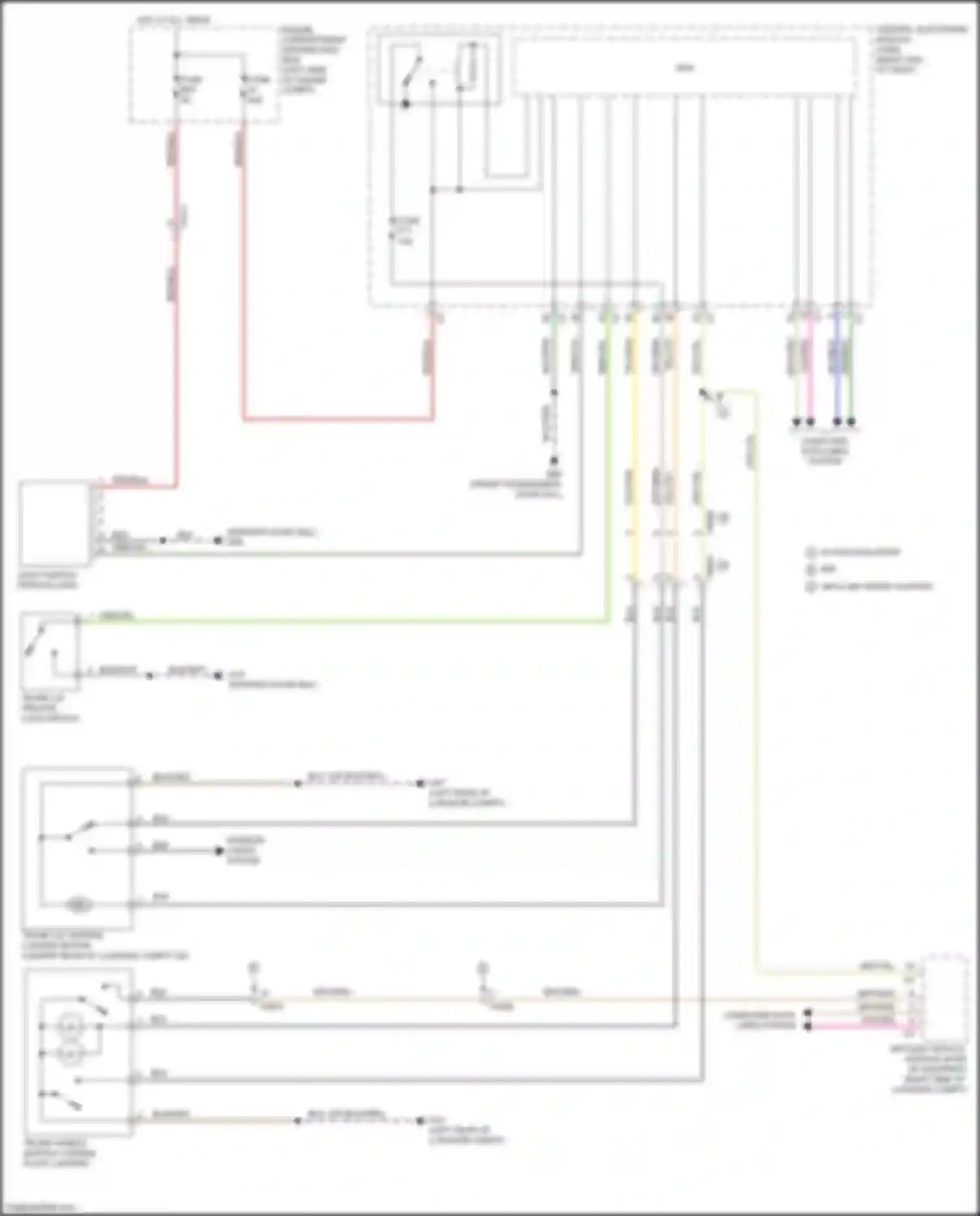 Wiring diagram trunk handle switch/ license plate lighting for Volvo S60 II facelift (2013-2018) (2 of 2)