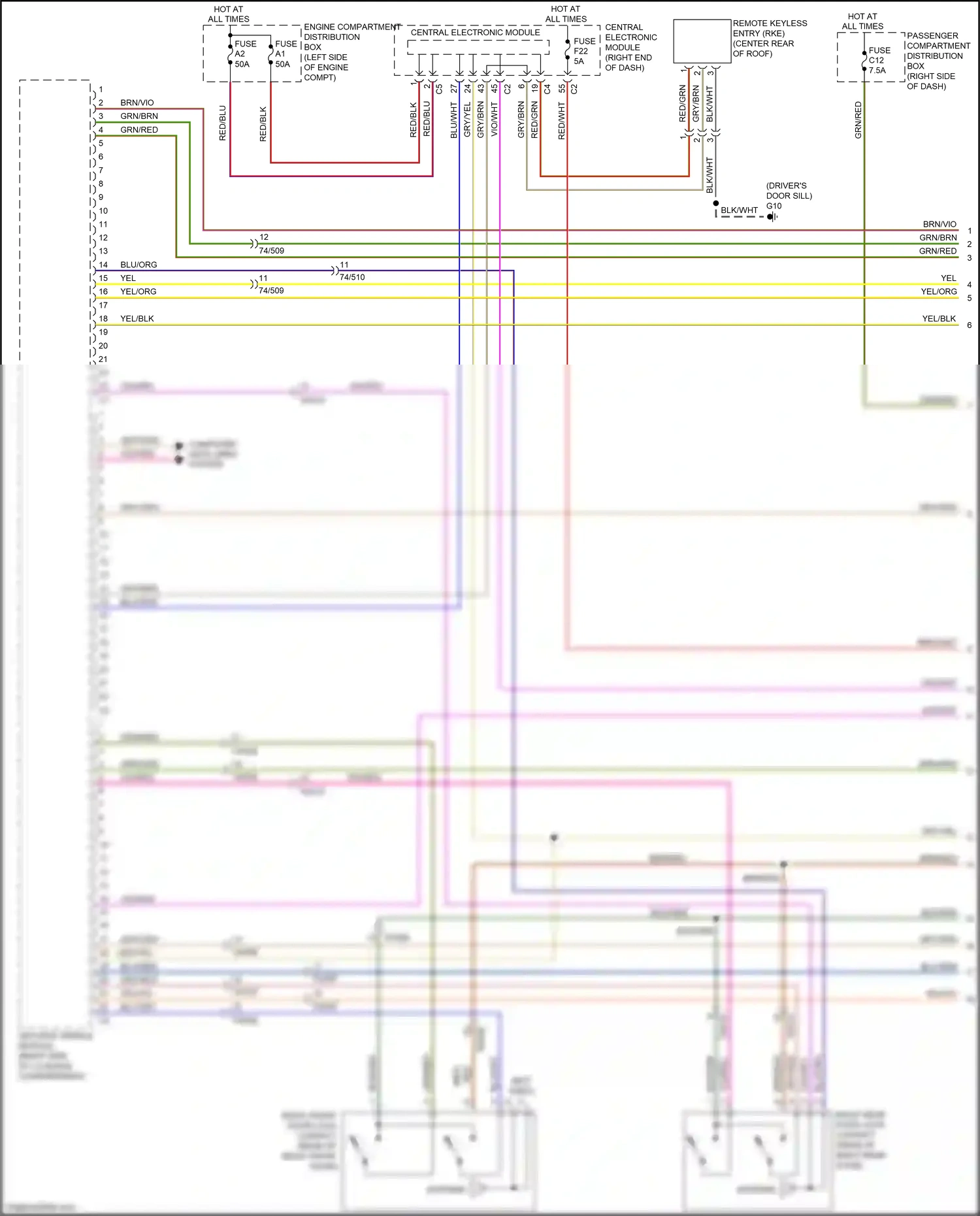 Wiring diagram blu/org for Volvo S60 II (2010-2013) (7 of 15)