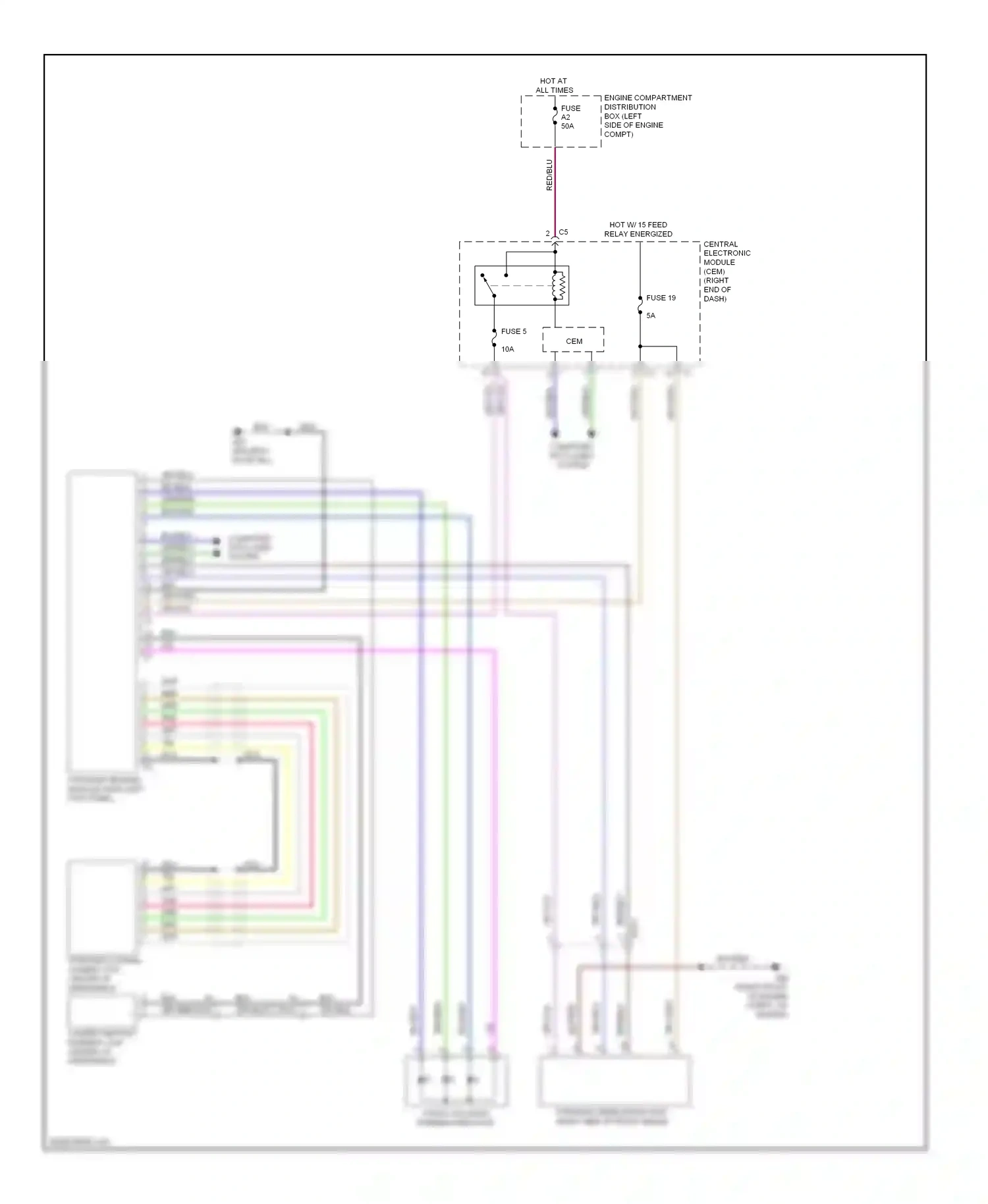 Wiring diagram engine compartment distribution box (left side of engine compartment, for Volvo S60 II (2010-2013) (4 of 6)