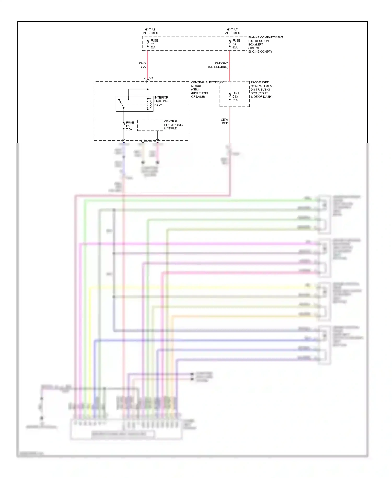 Wiring diagram interior lighting relay for Volvo S60 II (2010-2013) (3 of 3)