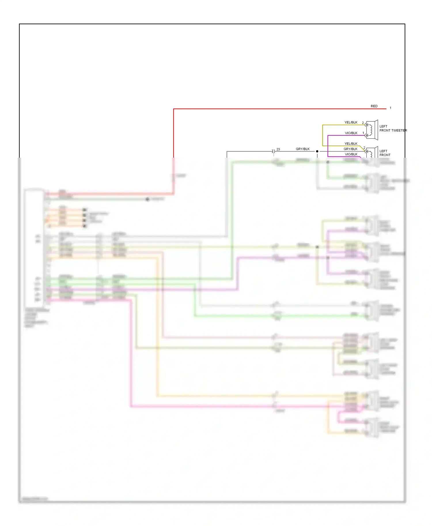 Wiring diagram left front mid-range loud speaker for Volvo S60 II (2010-2013) (1 of 1)