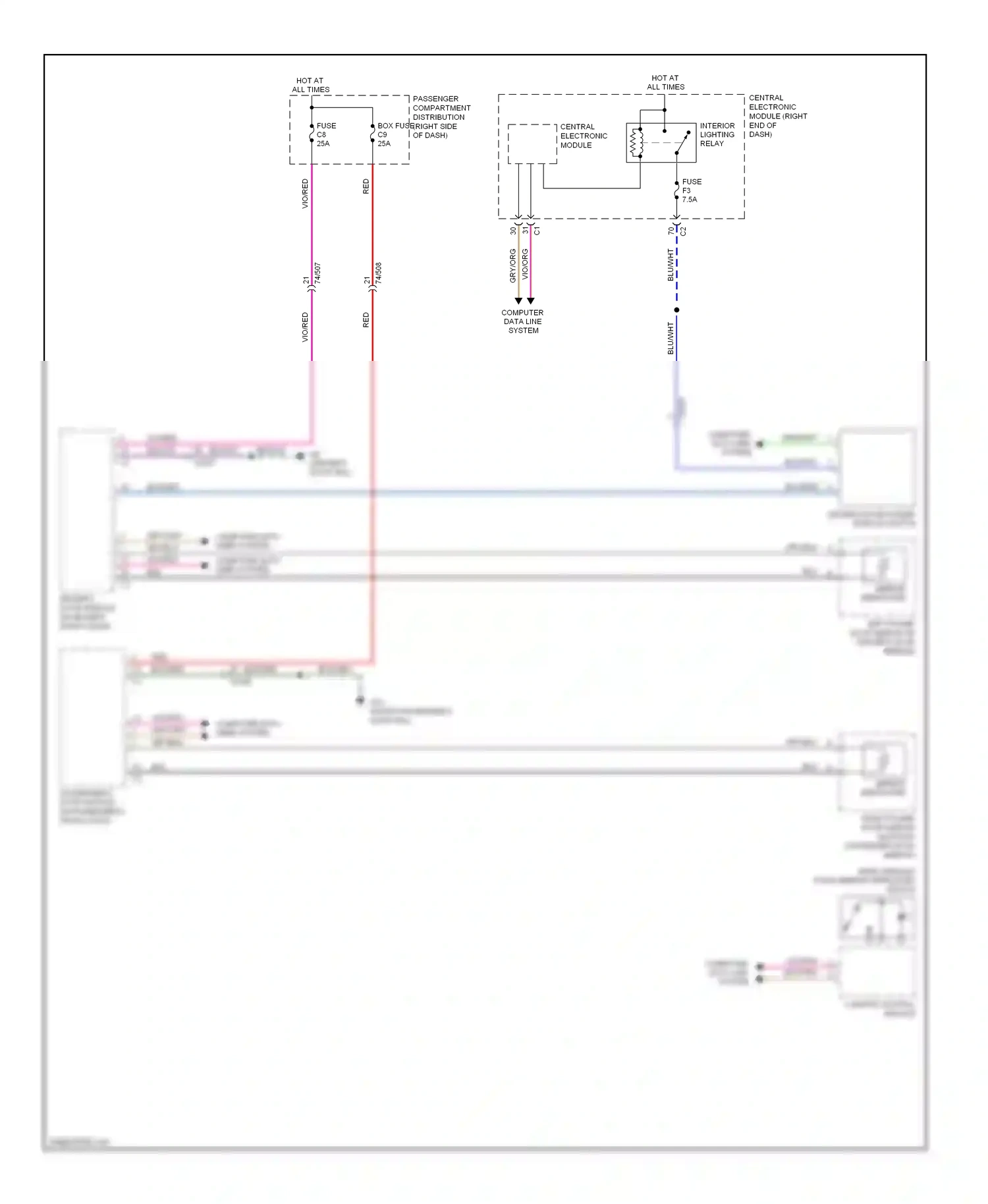 Wiring diagram passenger's door module for Volvo S60 II (2010-2013) (1 of 2)