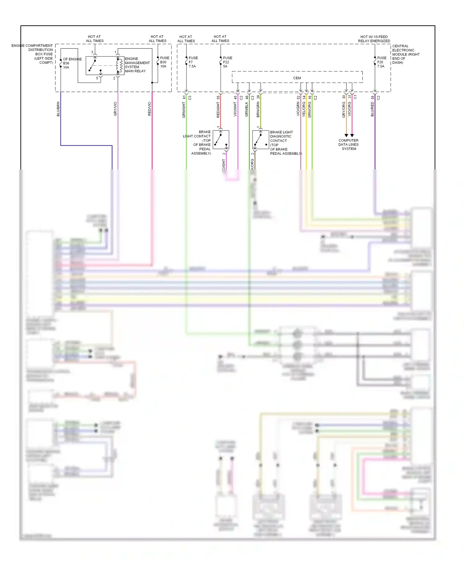 Wiring diagram right steering wheel switch for Volvo S60 II (2010-2013) (1 of 3)