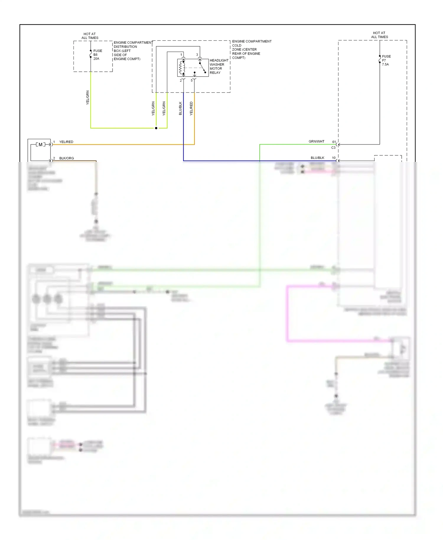 Wiring diagram washer fluid level sensor for Volvo S60 II (2010-2013) (2 of 2)
