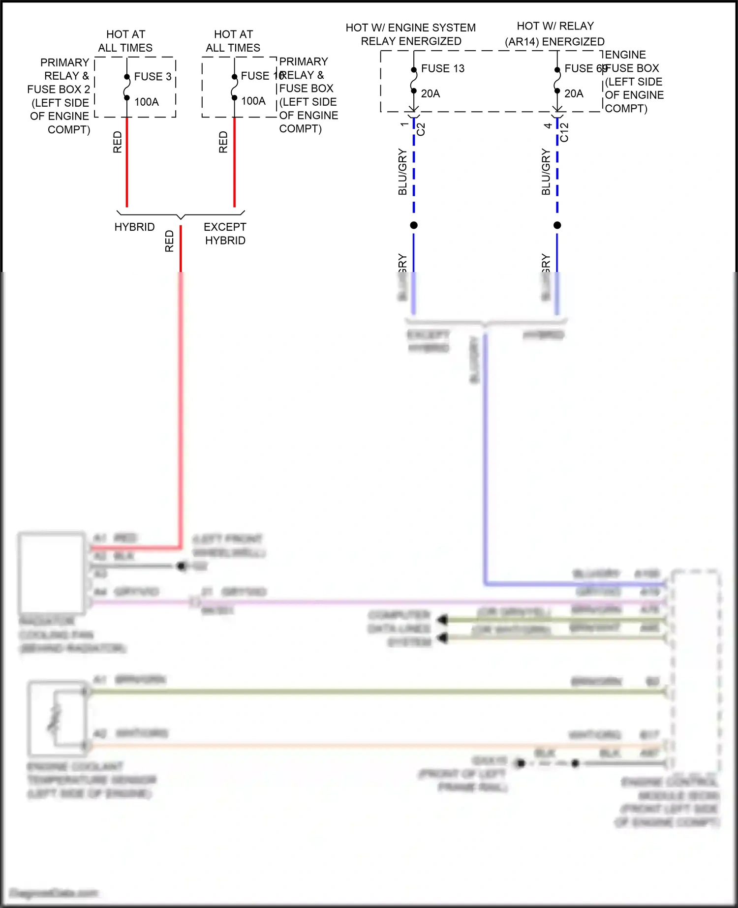 Wiring diagram engine coolant temperature sensor for Volvo S60 III (2018-2024) (2 of 7)