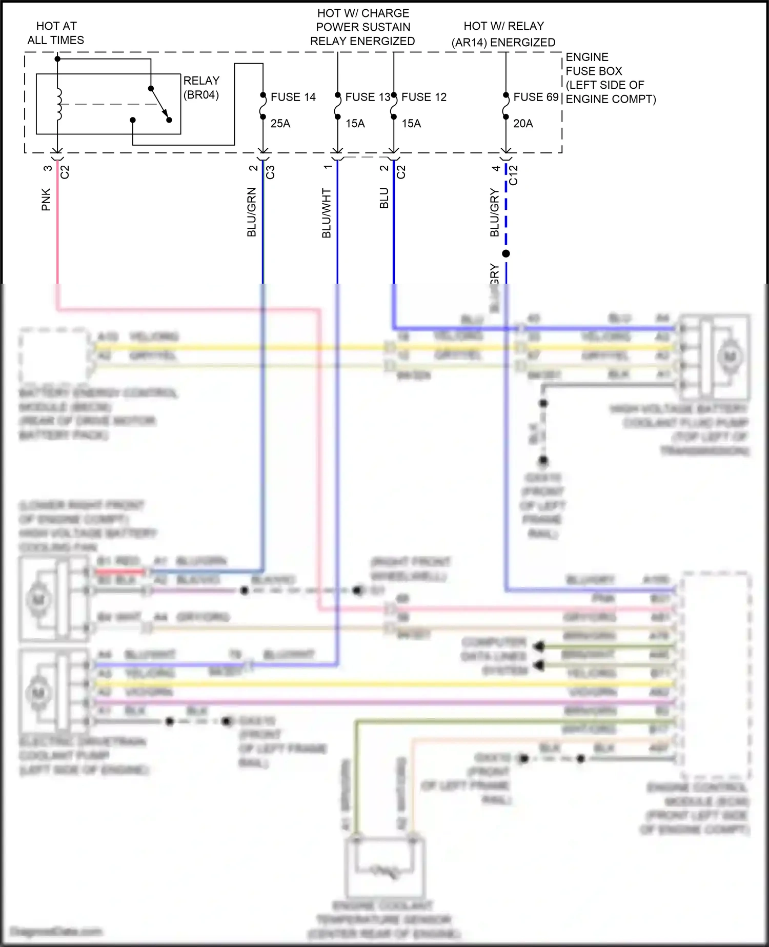 Wiring diagram engine coolant temperature sensor for Volvo S60 III (2018-2024) (4 of 7)
