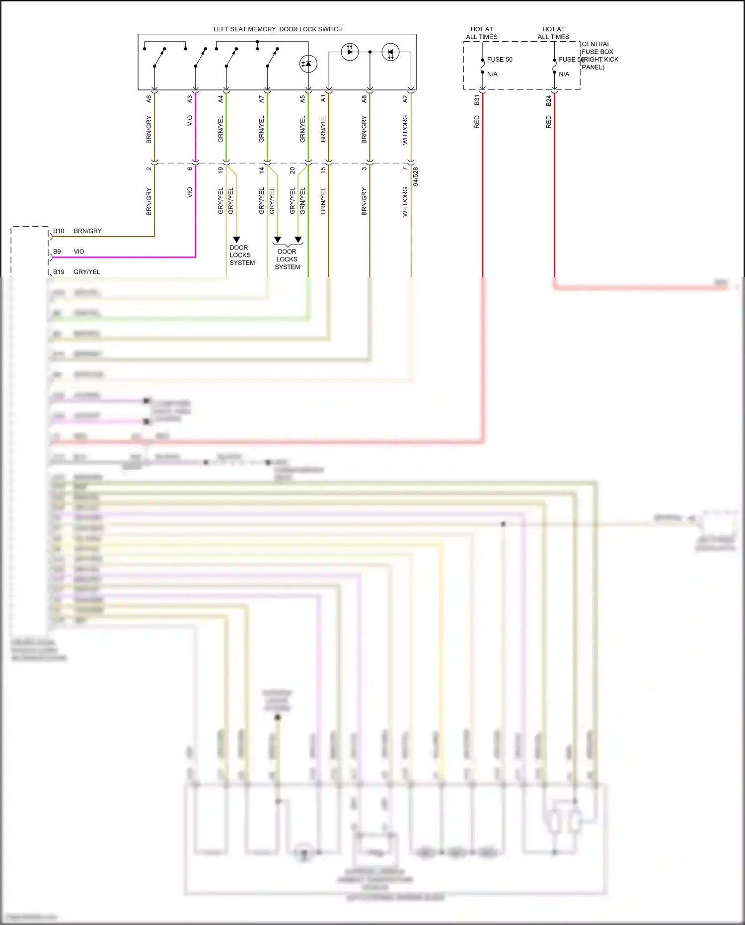 Wiring diagram external mirror ambient temperature sensor for Volvo S60 III (2018-2024) (1 of 2)