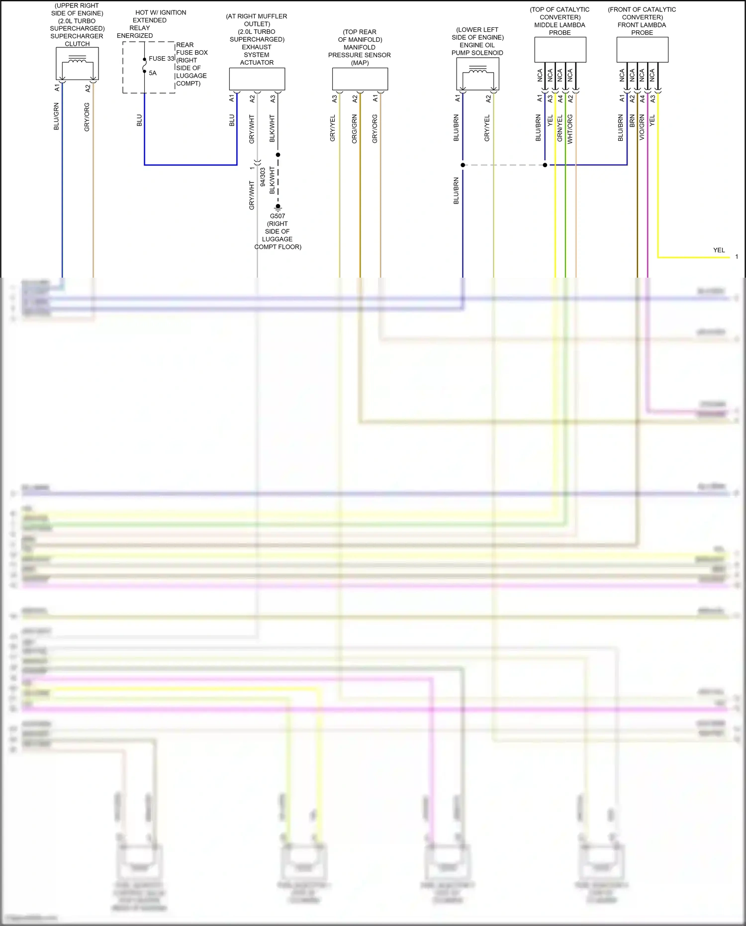 Wiring diagram front lambda probe for Volvo S60 III (2018-2024) (1 of 3)