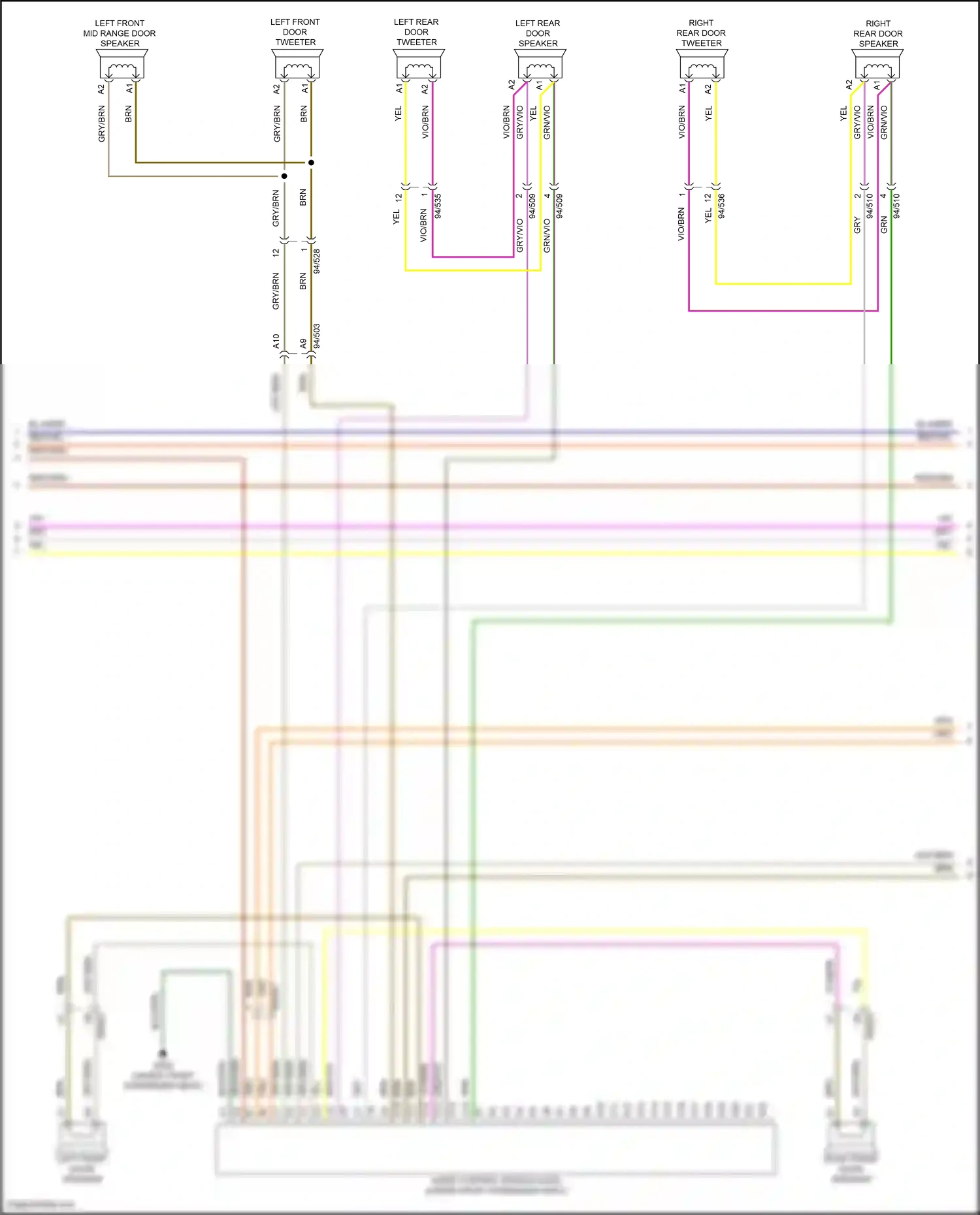 Wiring diagram left front mid range door speaker for Volvo S60 III (2018-2024) (1 of 4)