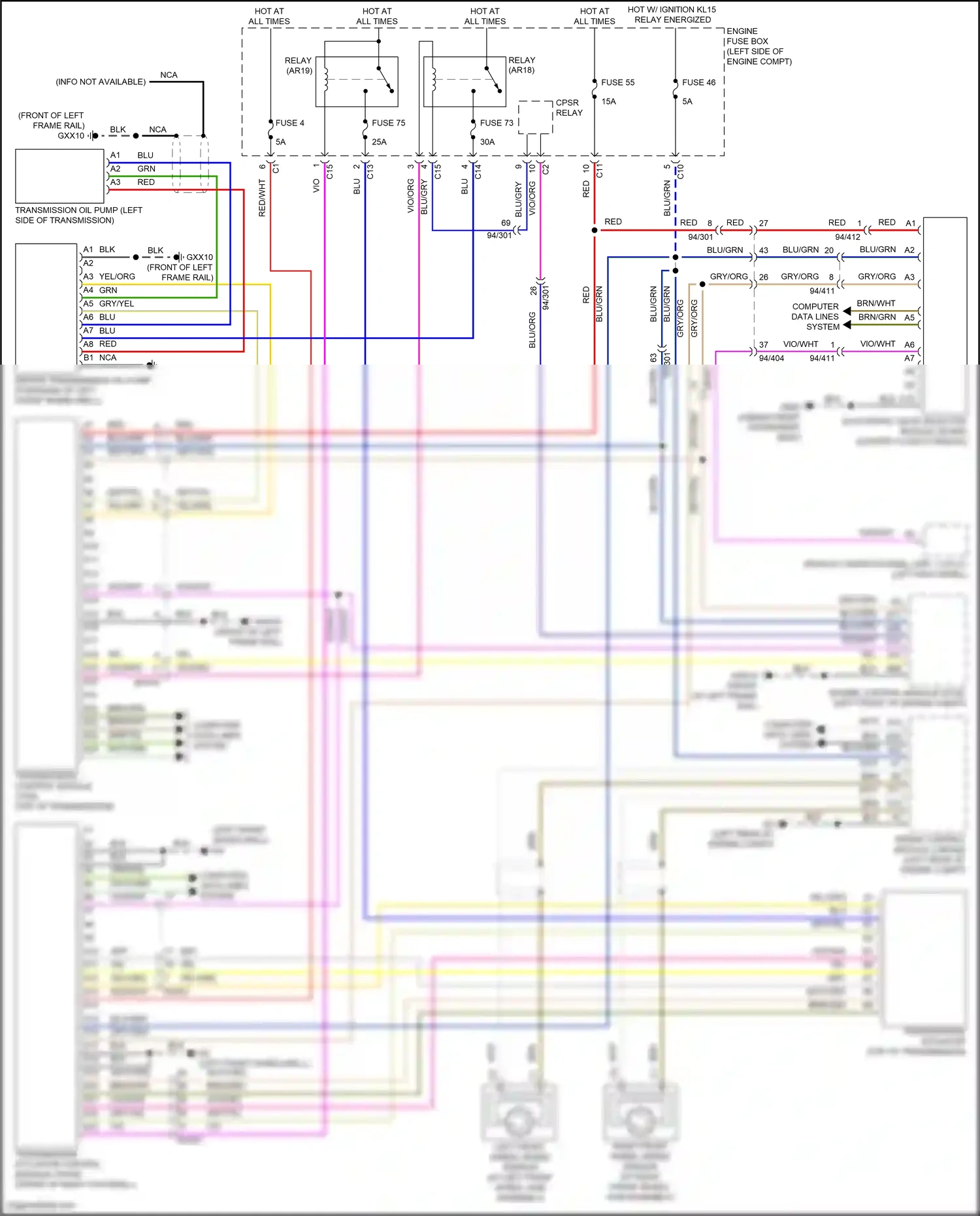 Wiring diagram left front wheel speed sensor for Volvo S60 III (2018-2024) (4 of 6)