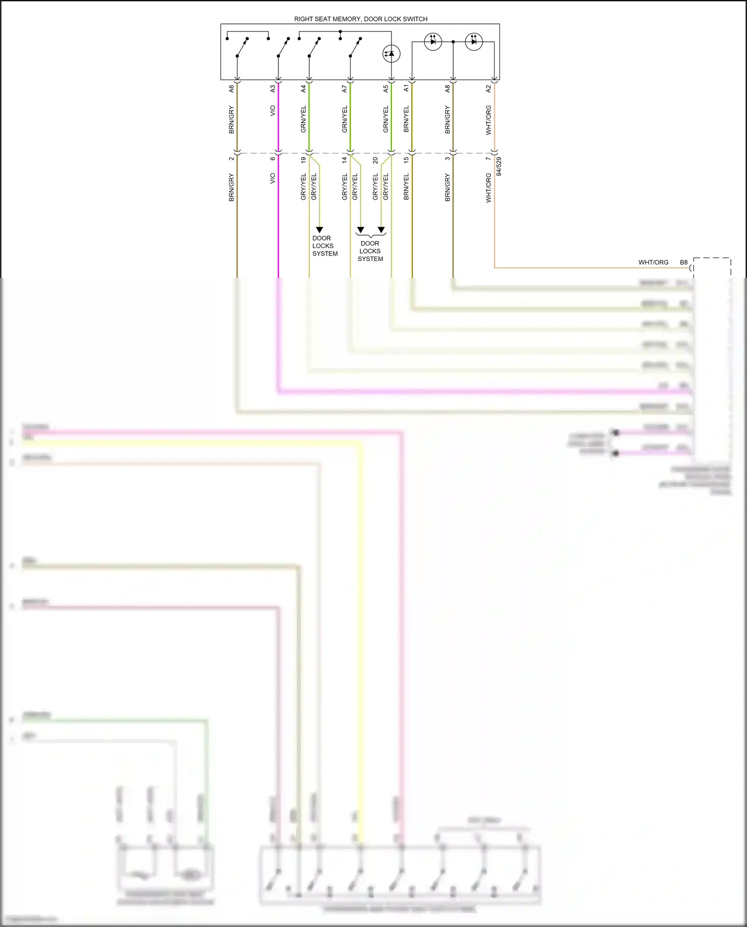 Wiring diagram passenger's side power seat switch panel for Volvo S60 III (2018-2024) (1 of 1)