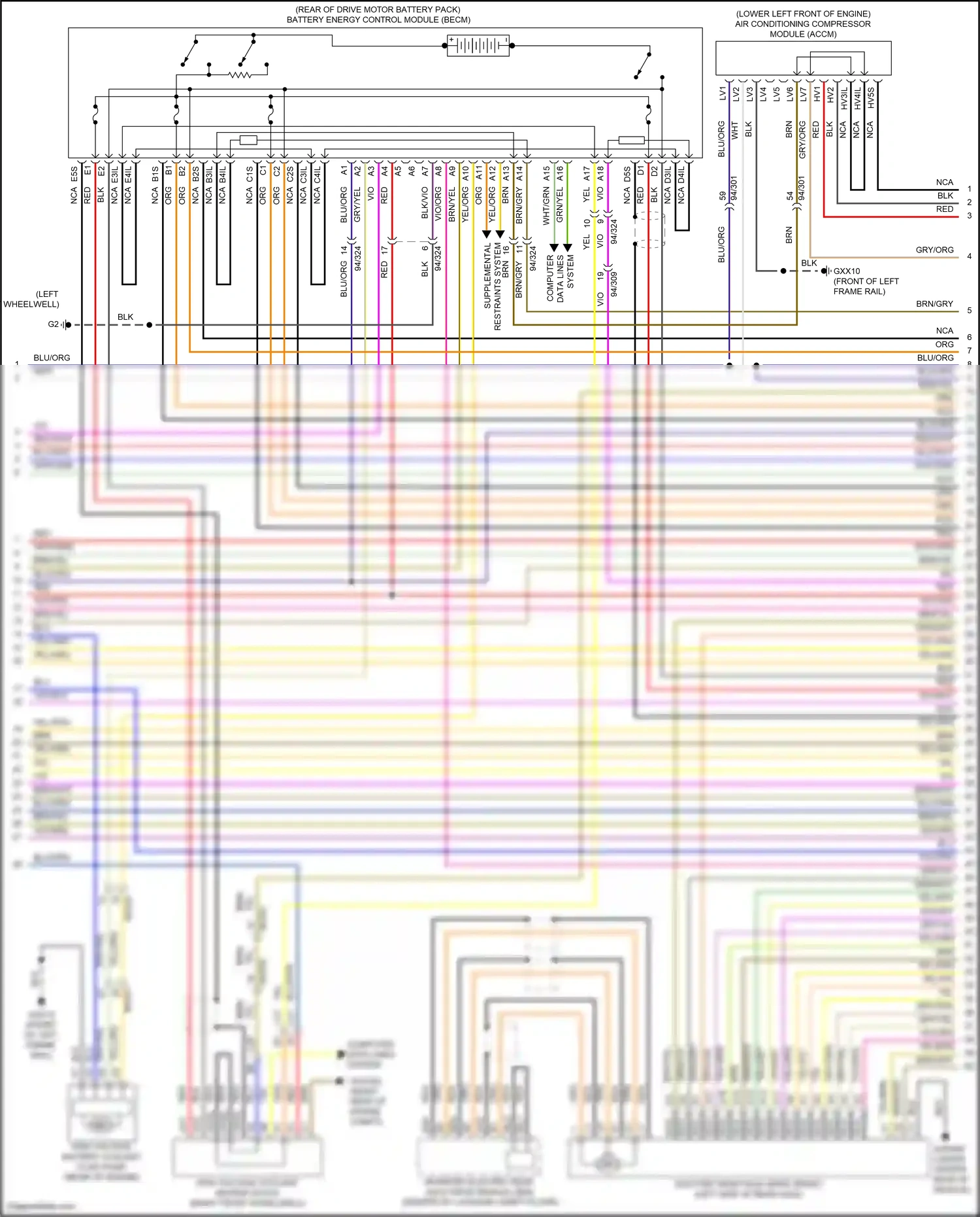 Wiring diagram restraints system for Volvo S60 III (2018-2024) (1 of 1)