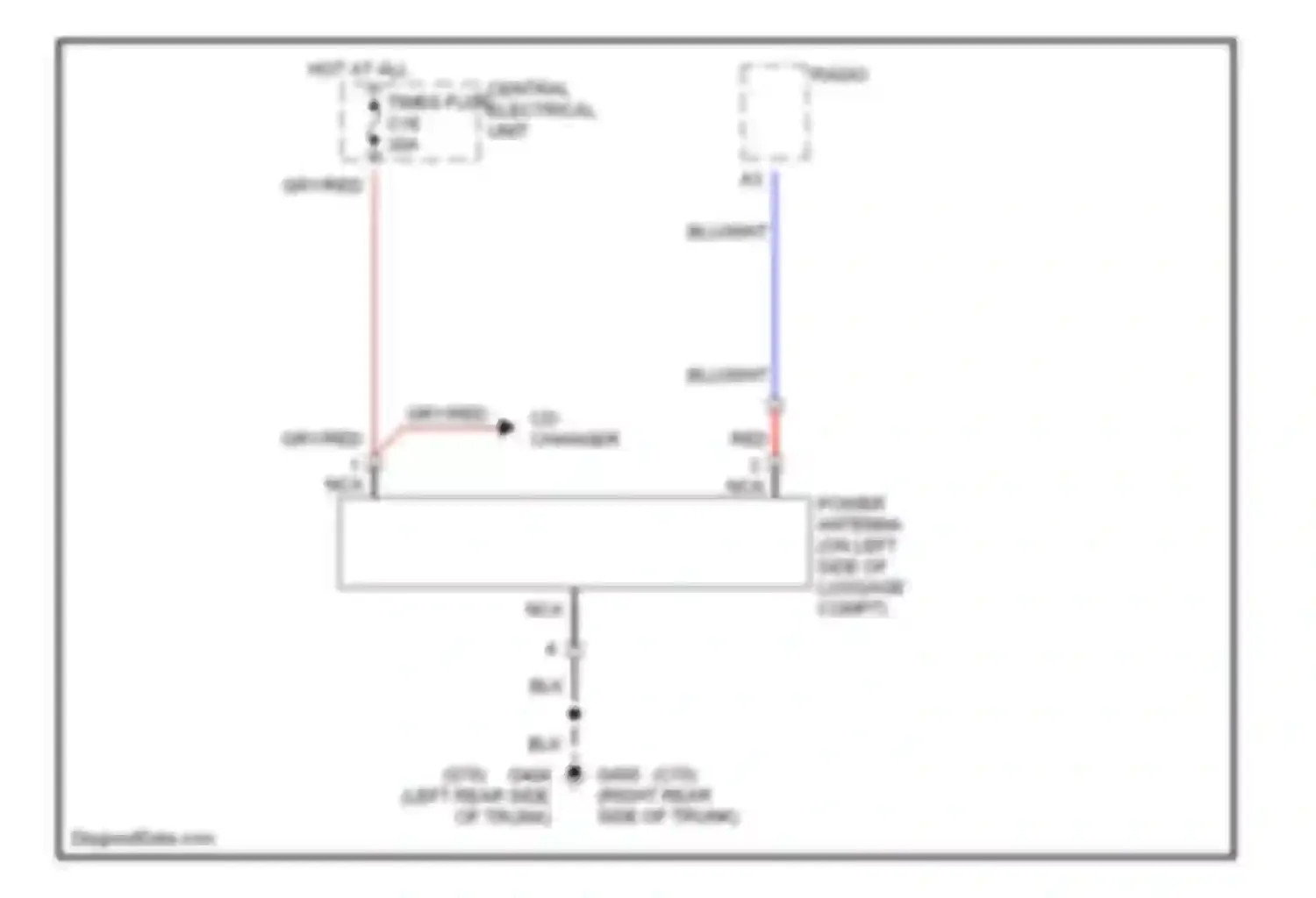 S70 Volvo I (1997-2000): Power antenna circuit