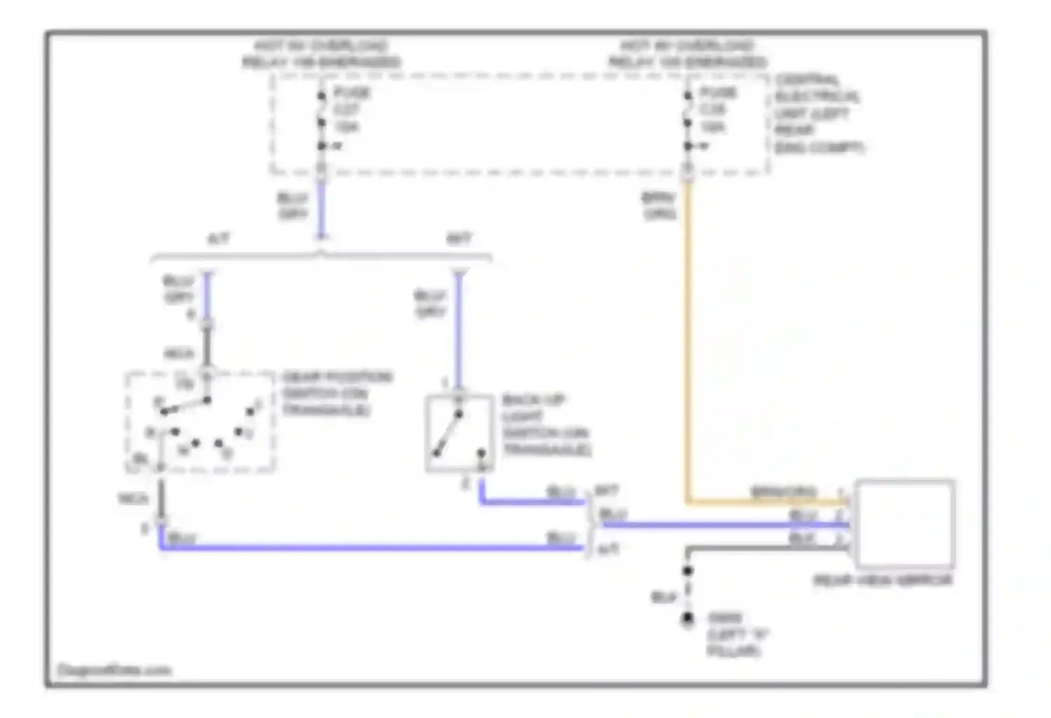 S70 Volvo I (1997-2000): Electrochromic mirror circuit