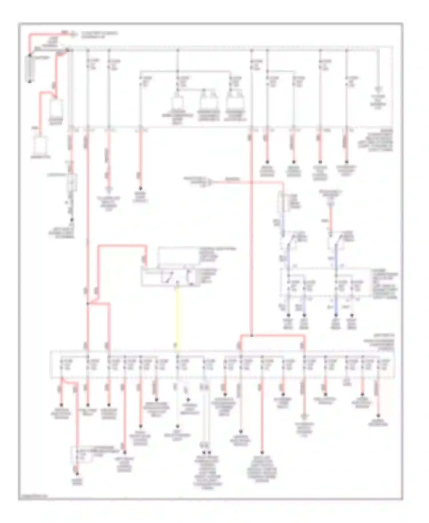 S80 Volvo I facelift (2003-2006): Power distribution circuit (1 of 3)