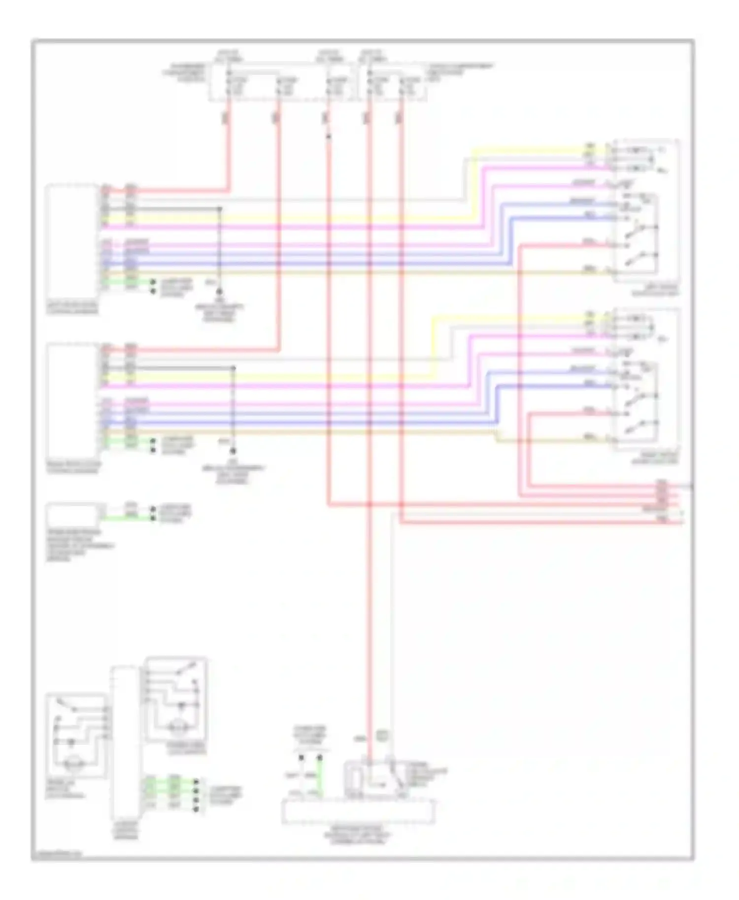 S80 Volvo I facelift (2003-2006): Power door locks circuit (1 of 2)