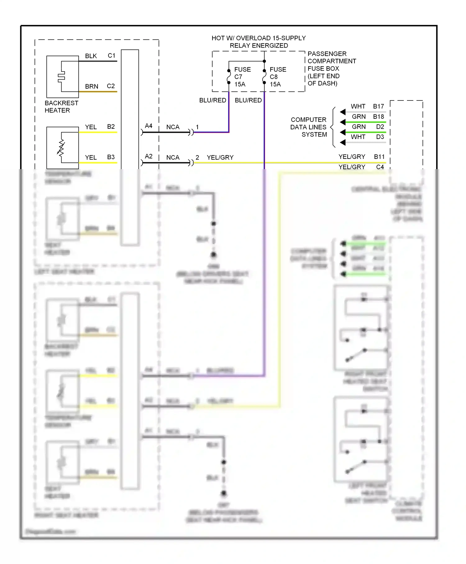 Volvo S80 I facelift (2003-2006) climate control module wiring diagram  (5 of 13)
