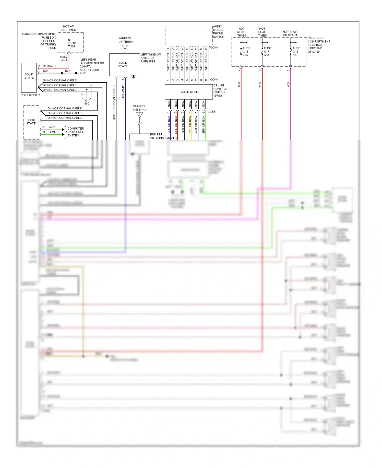 Volvo S80 I facelift (2003-2006) computer data lines system wiring diagram  (43 of 51)