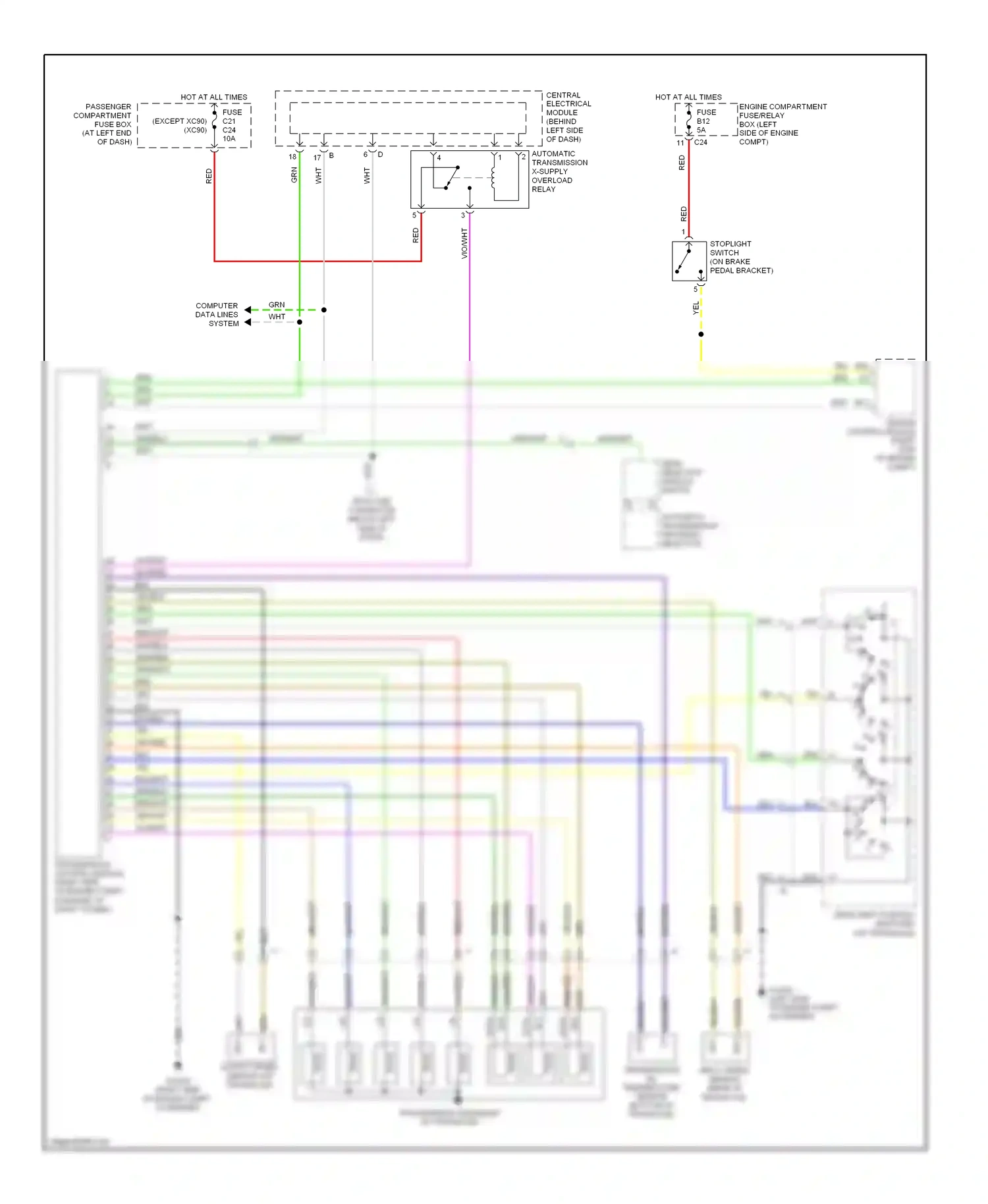 Volvo S80 I facelift (2003-2006) computer data lines system wiring diagram  (49 of 51)