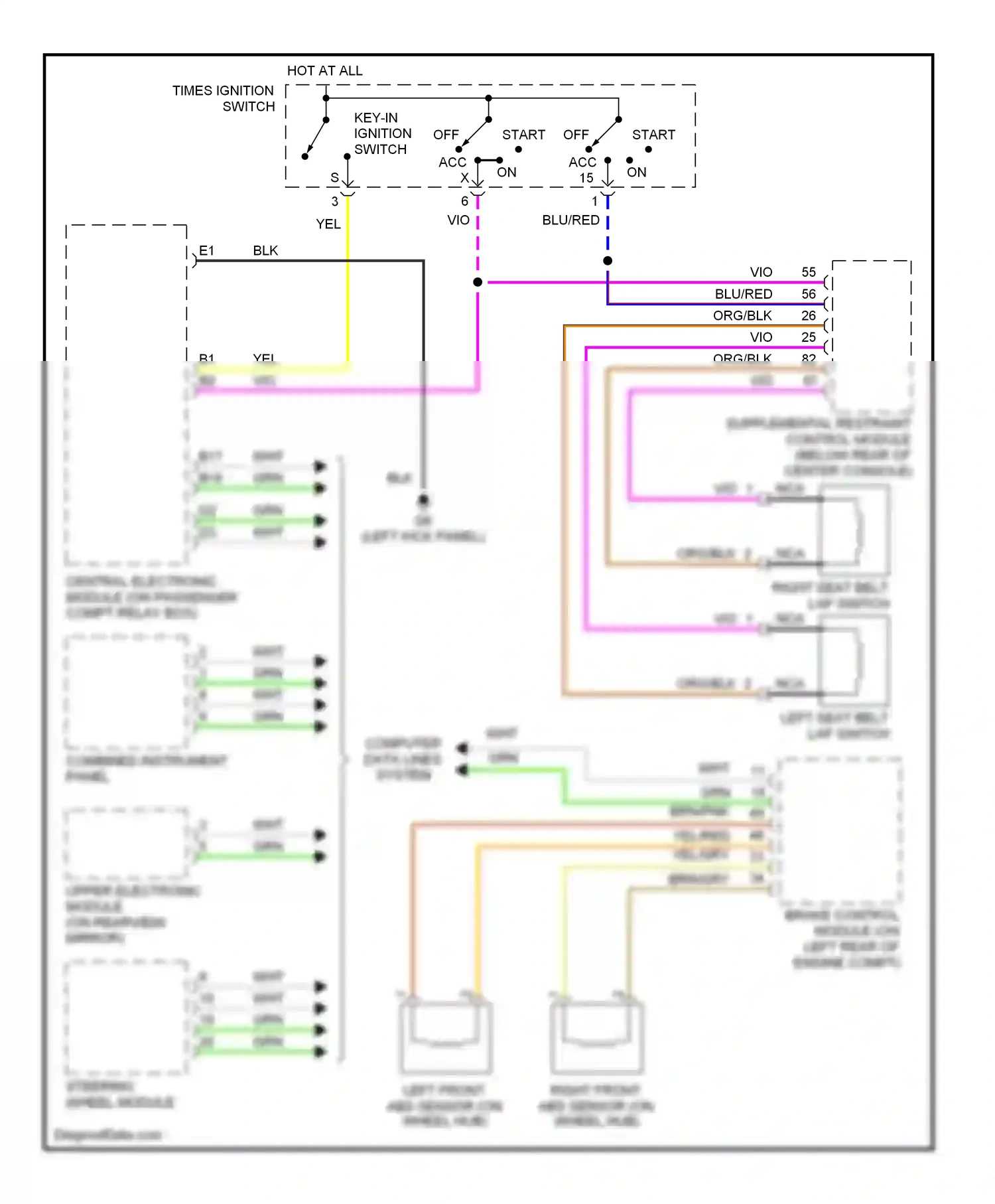 Volvo S80 I facelift (2003-2006) computer data lines system wiring diagram  (50 of 51)