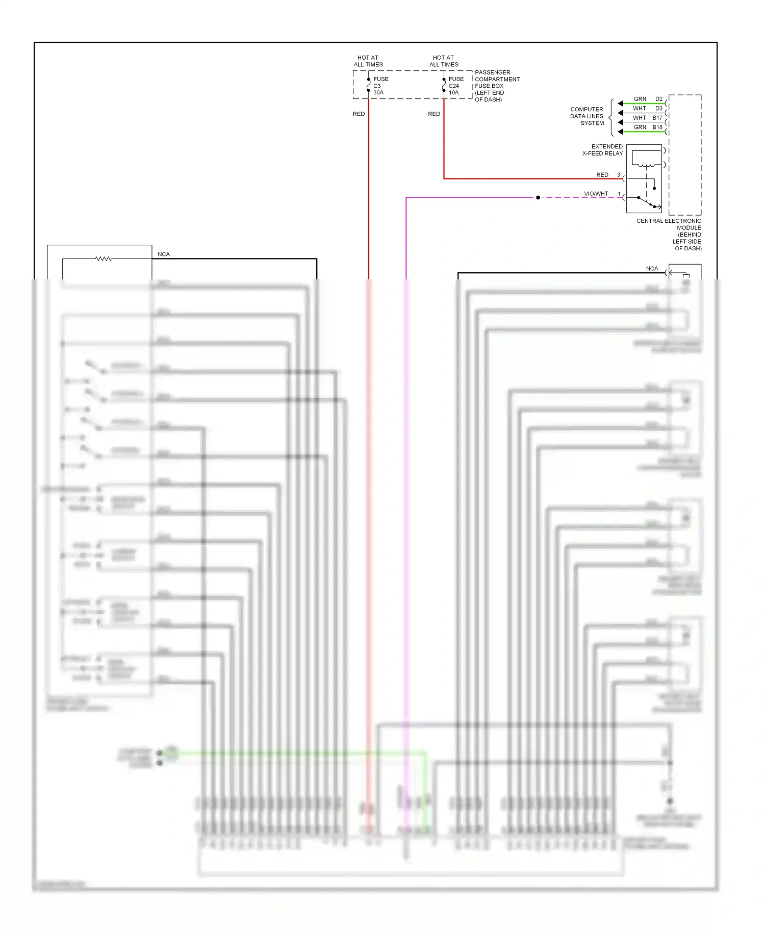 Volvo S80 I facelift (2003-2006) computer data lines system wiring diagram  (31 of 51)
