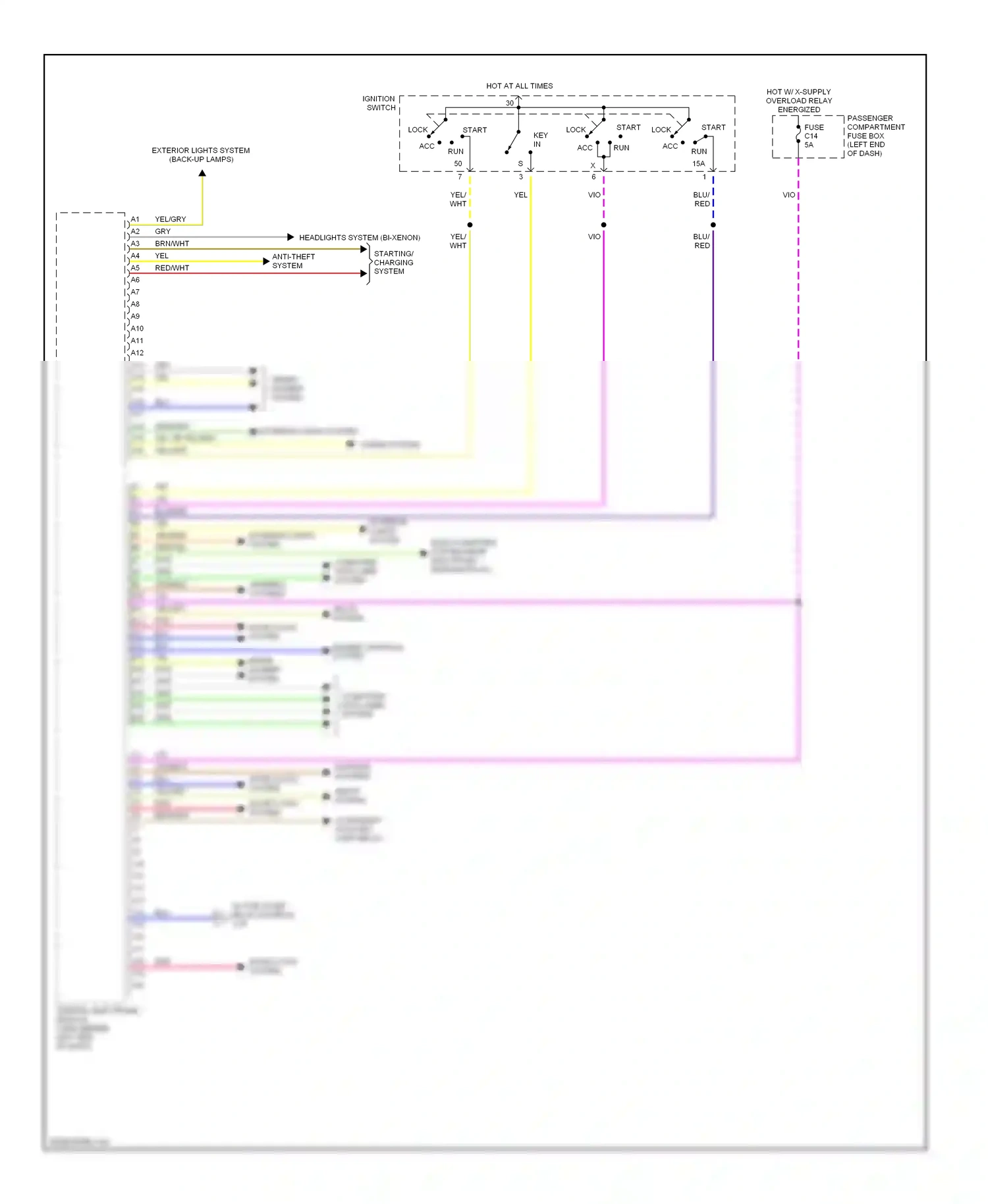 Volvo S80 I facelift (2003-2006) engine controls system wiring diagram  (1 of 2)
