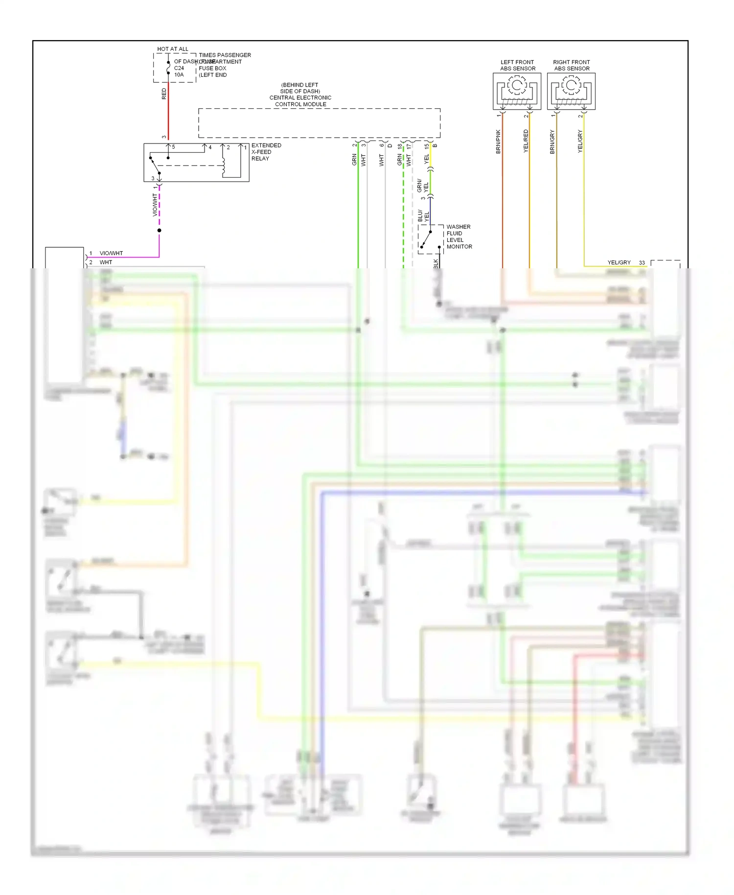 Volvo S80 I facelift (2003-2006) left front abs sensor wiring diagram  (1 of 1)