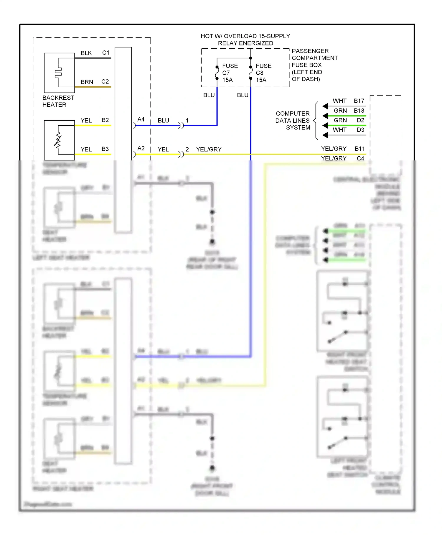Volvo S80 I (1998-2003) climate control module wiring diagram  (11 of 13)