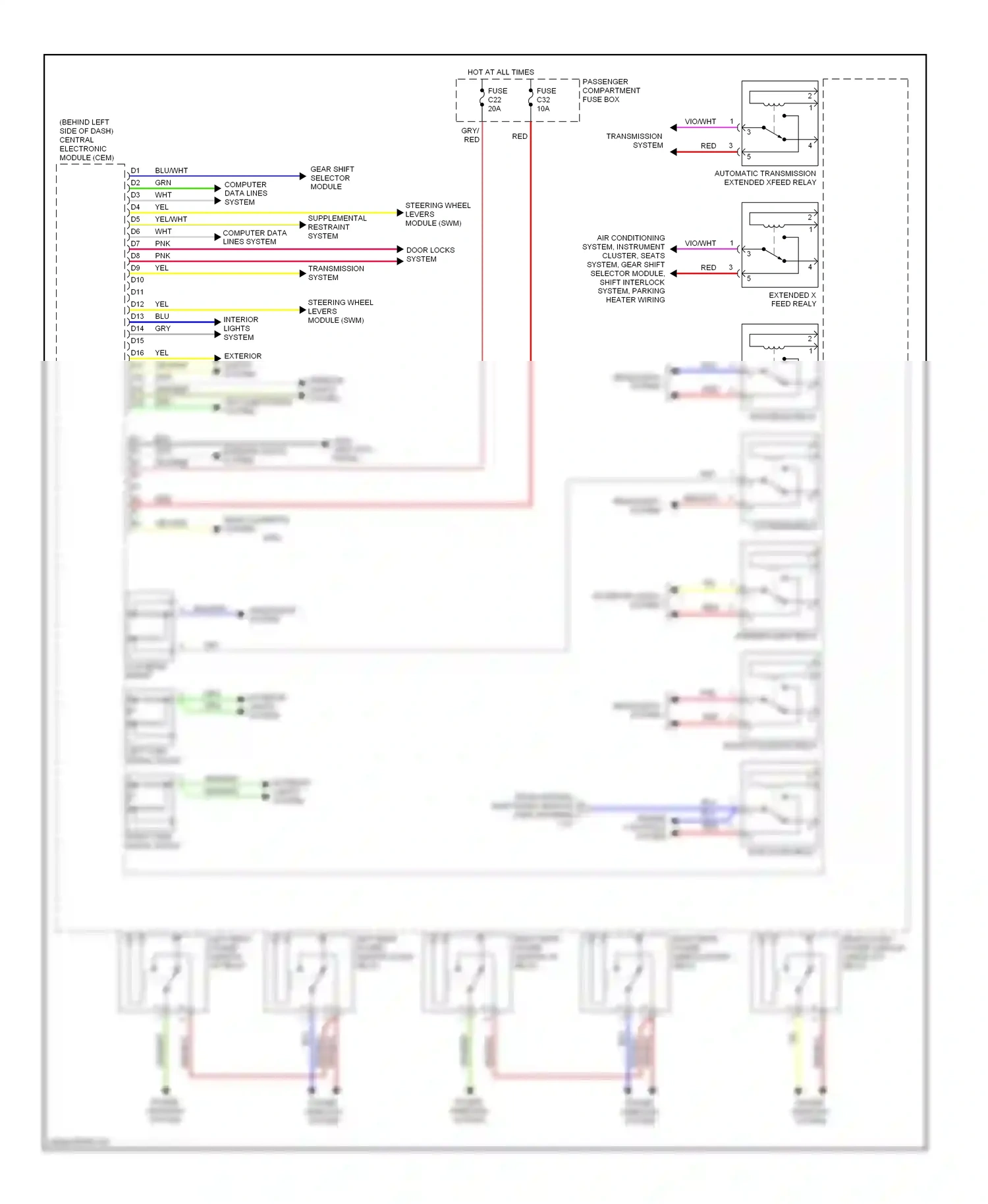 Volvo S80 I (1998-2003) computer data lines system wiring diagram  (7 of 42)